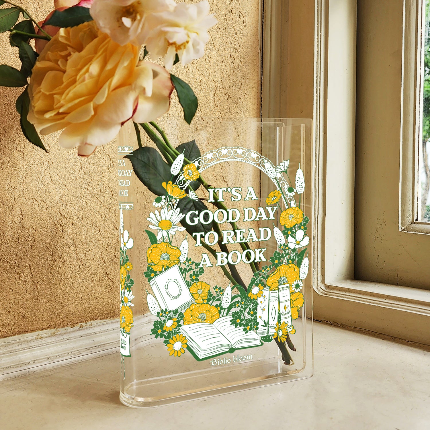 Good Day To Read A Book Acrylic Book Vase - II