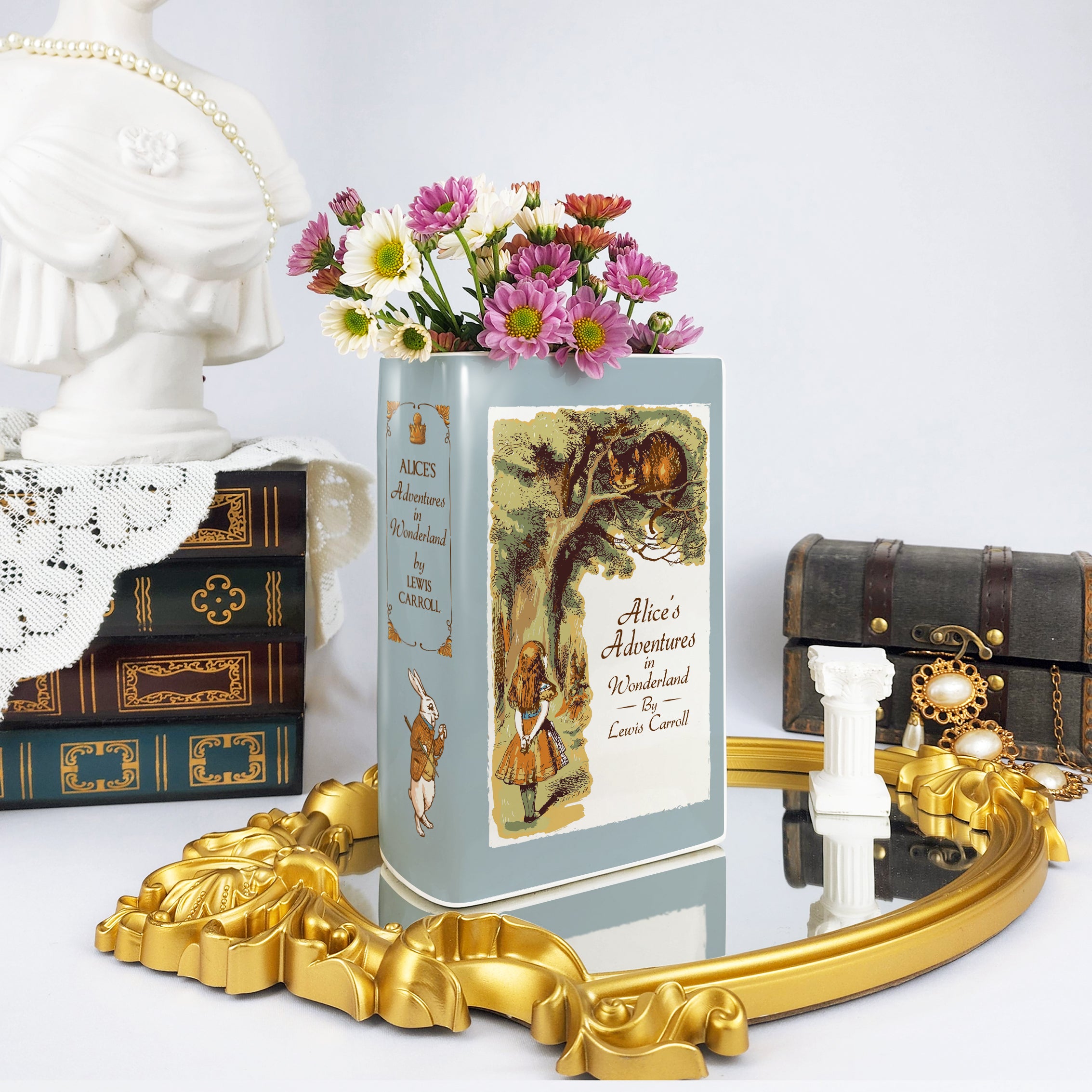 Alice in Wonderland Ceramic Book Vase - Large