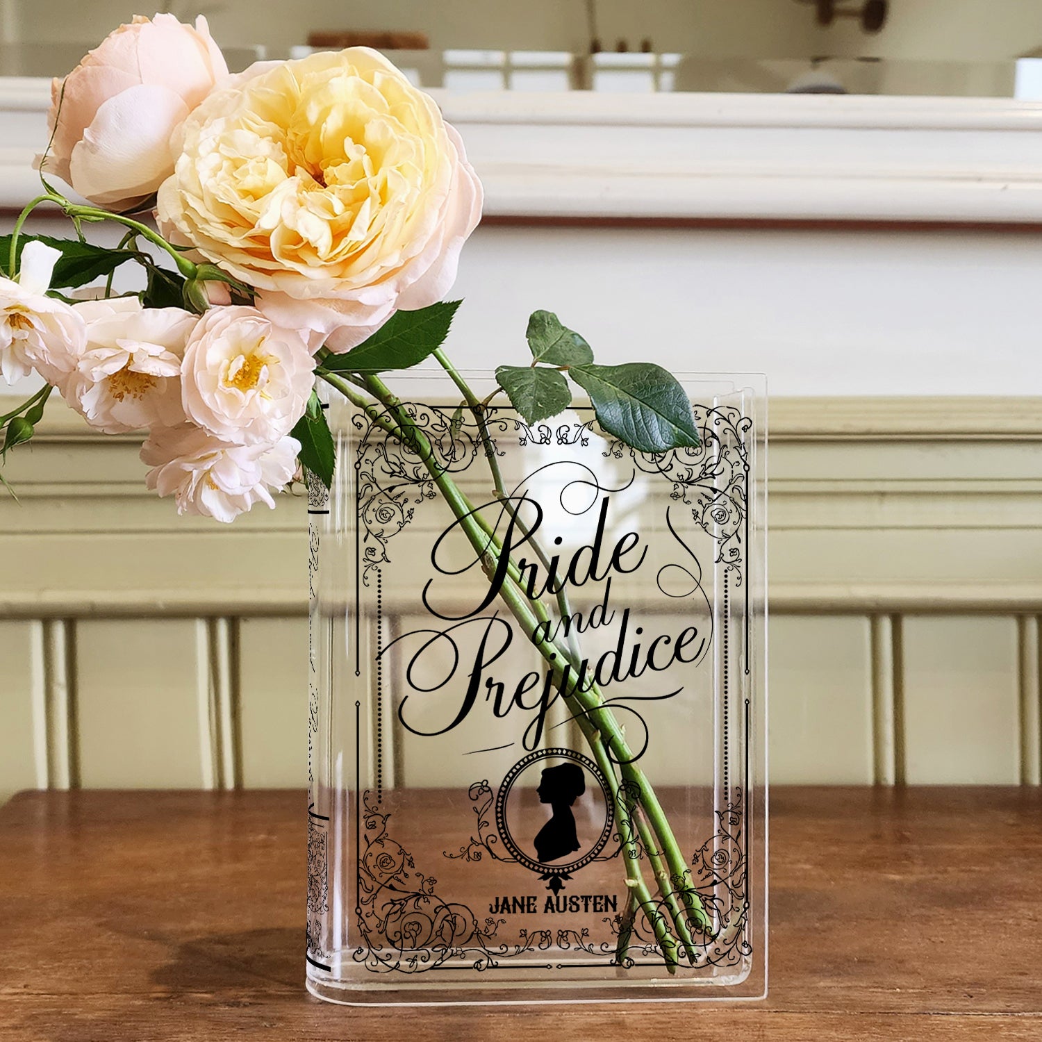 Pride and Prejudice Acrylic Book Vase - II - Black