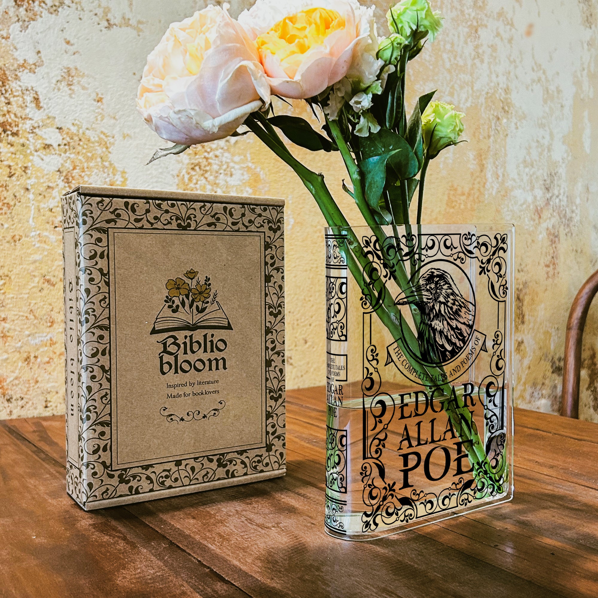 Edgar Allan Poe Acrylic Book Vase