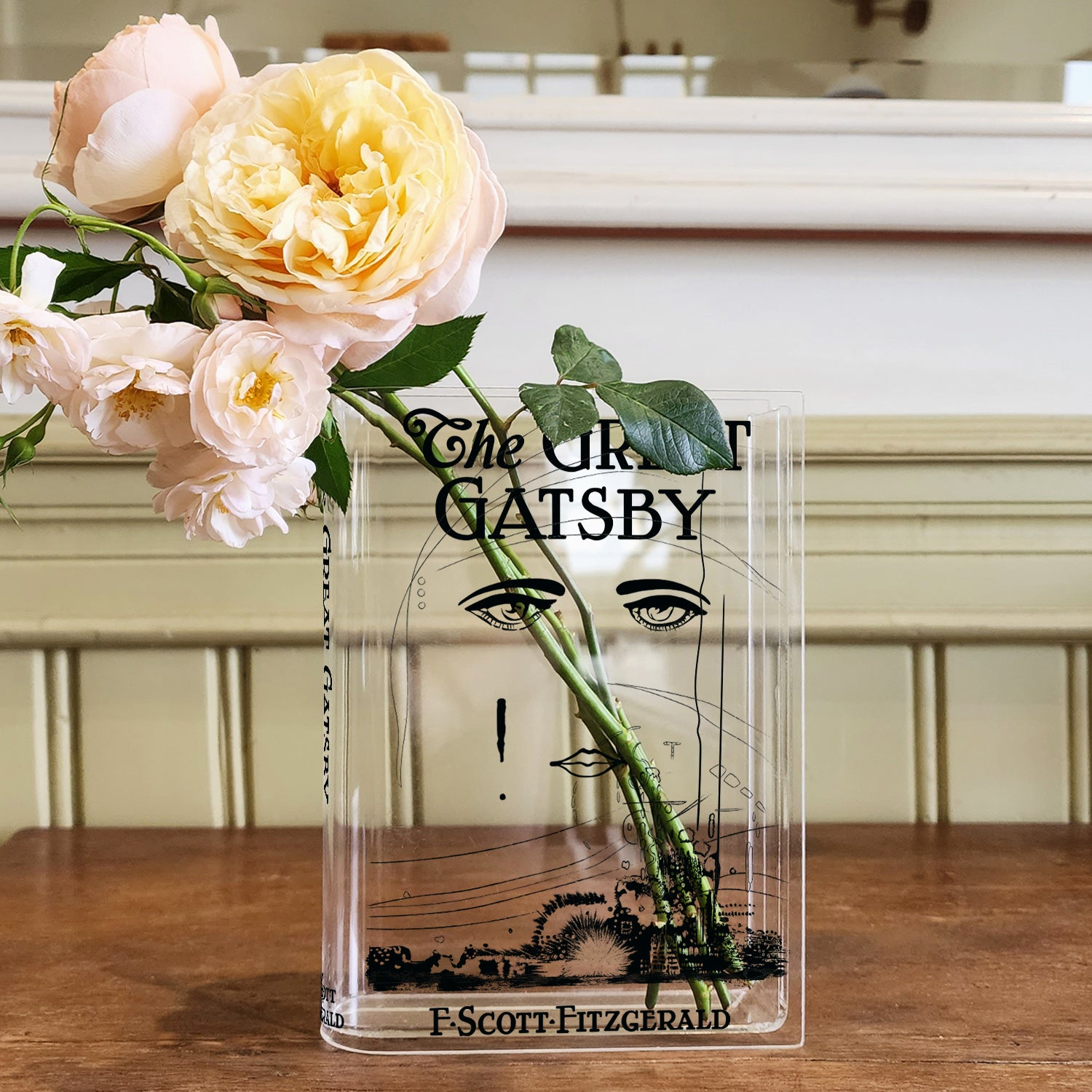 The Great Gatsby Acrylic Book Vase - Black