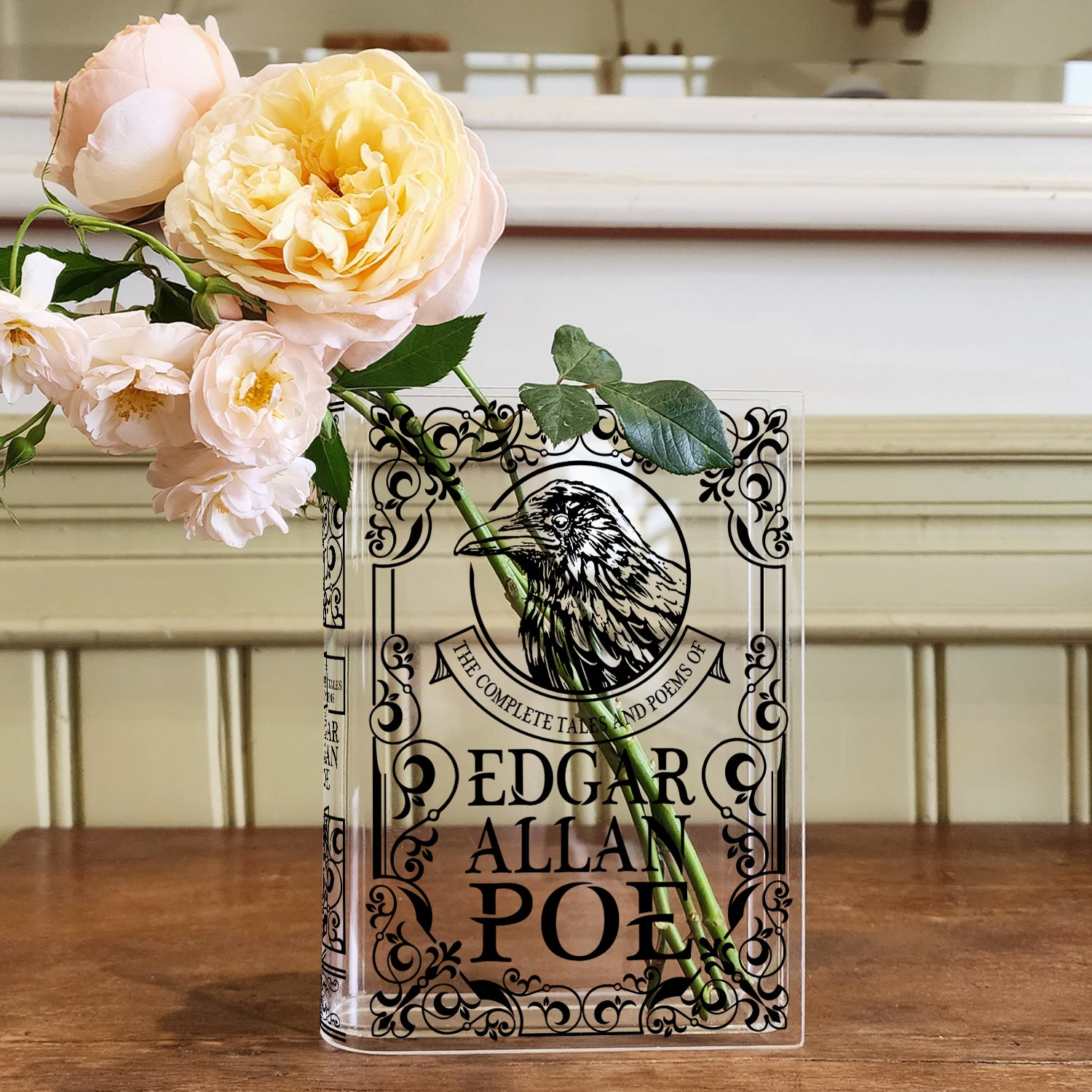 Edgar Allan Poe Acrylic Book Vase