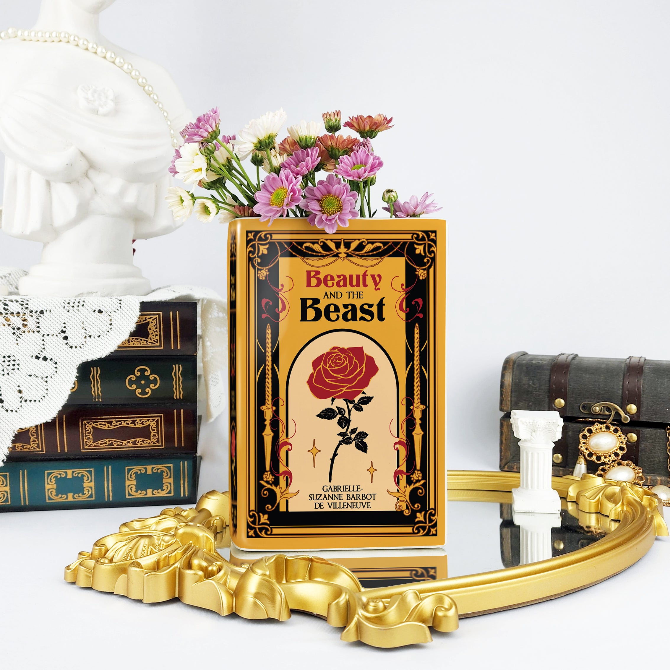 Beauty and the Beast Ceramic Book Vase - Large