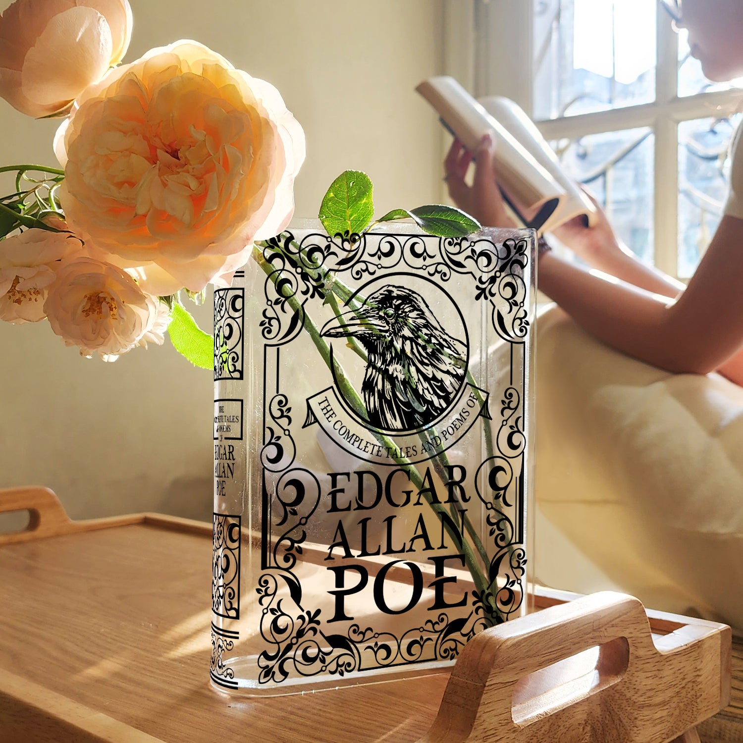 Edgar Allan Poe Acrylic Book Vase