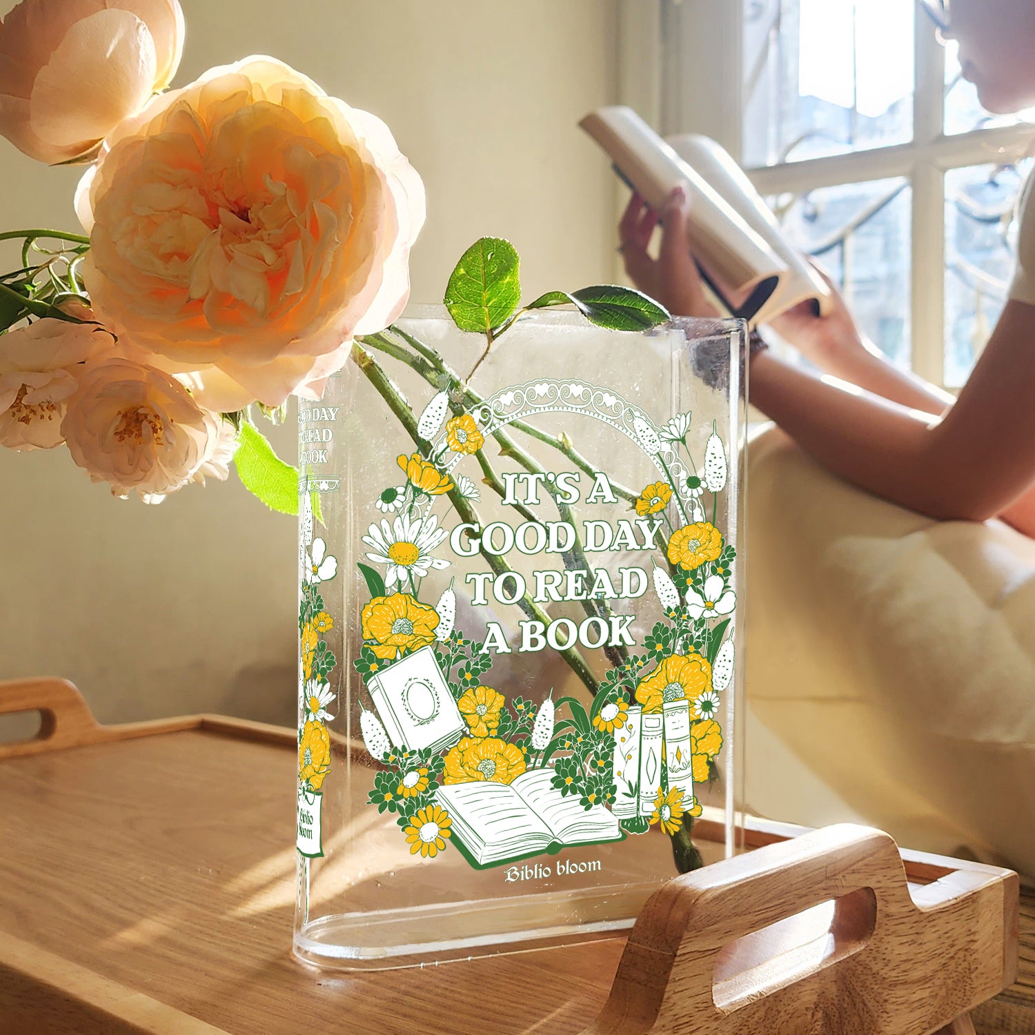 Good Day To Read A Book Acrylic Book Vase - II