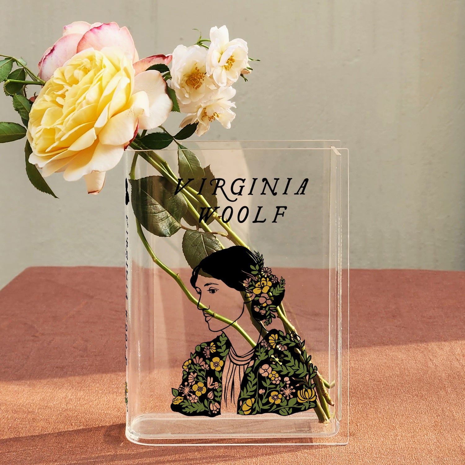Virginia Woolf Acrylic Book Vase