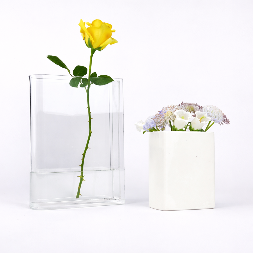Acrylic Duo + Small Ceramic Vase