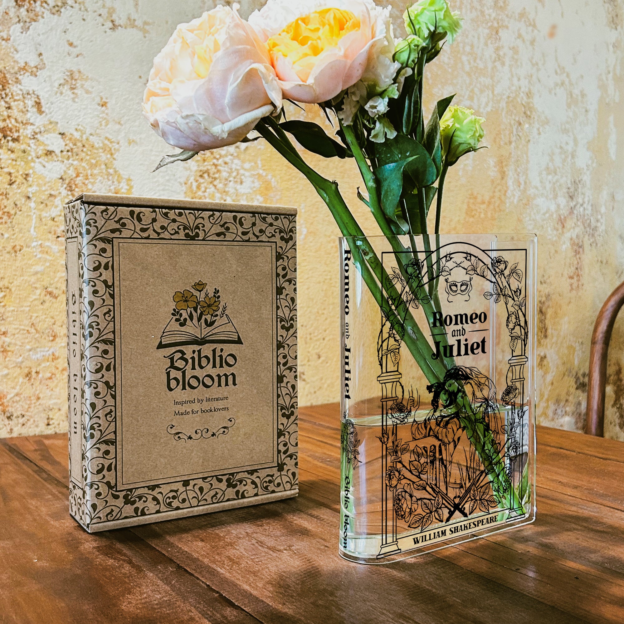 Romeo and Juliet Acrylic Book Vase