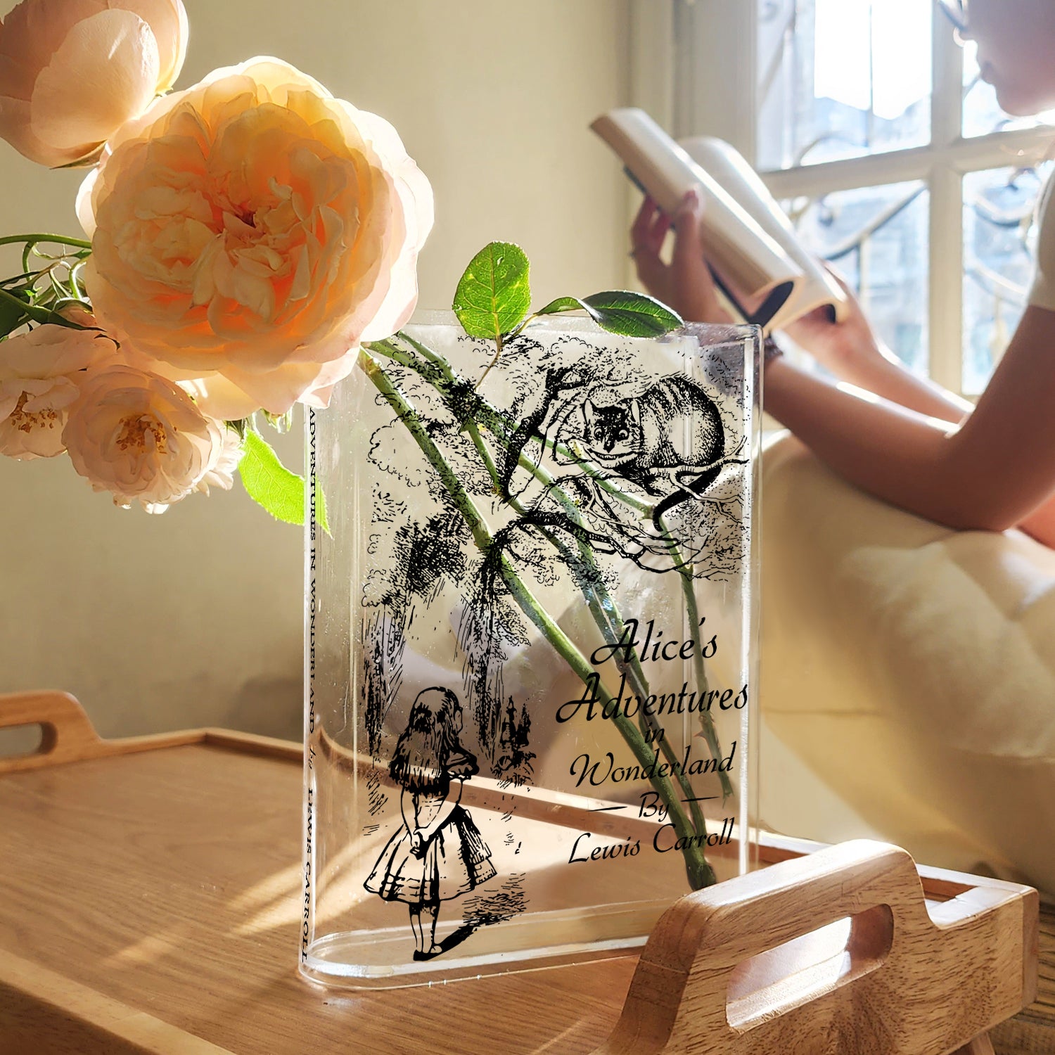 Alice in Wonderland Acrylic Book Vase
