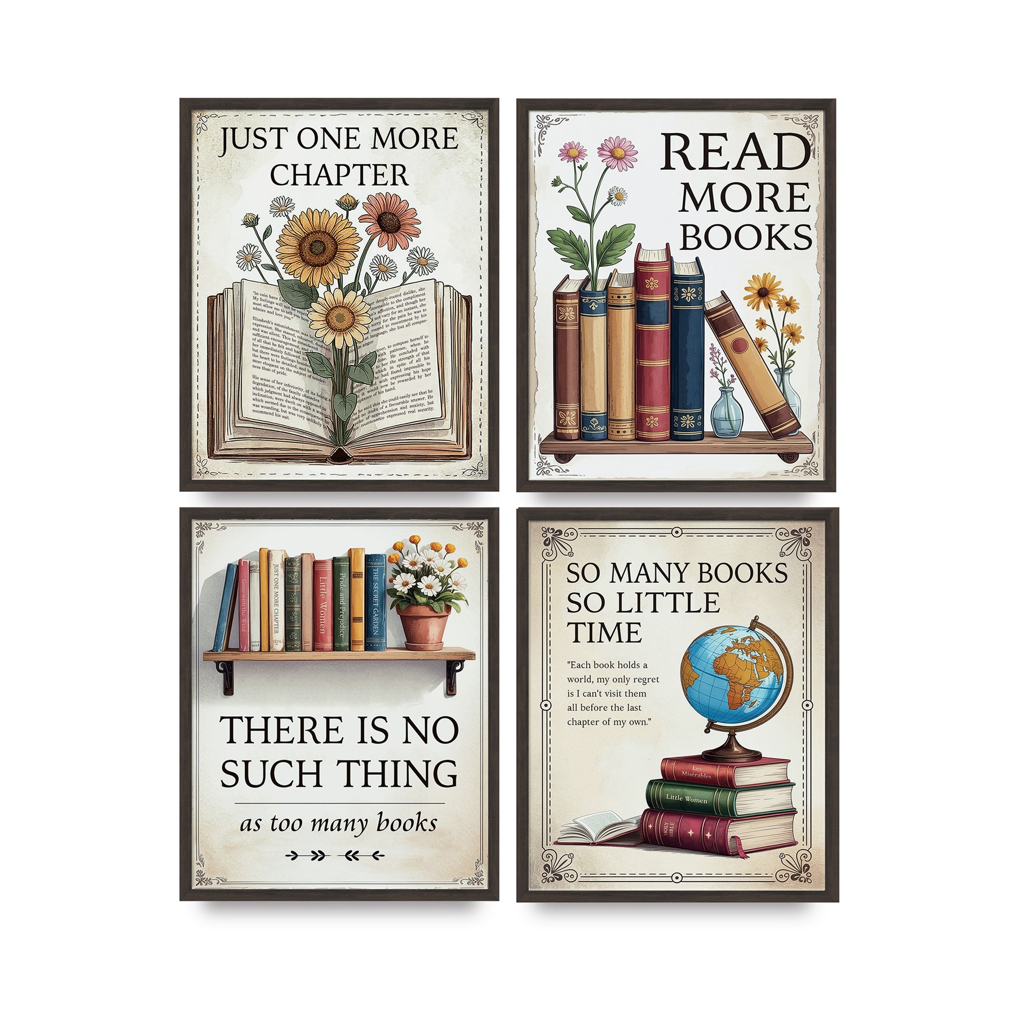 Book Poster I - Set of 4 - 8