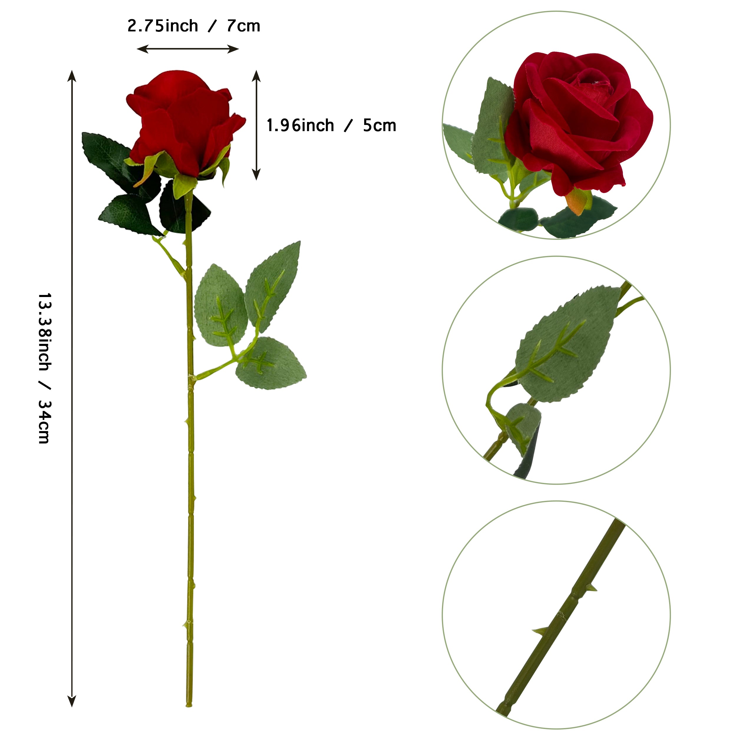8PCS Artificial Roses