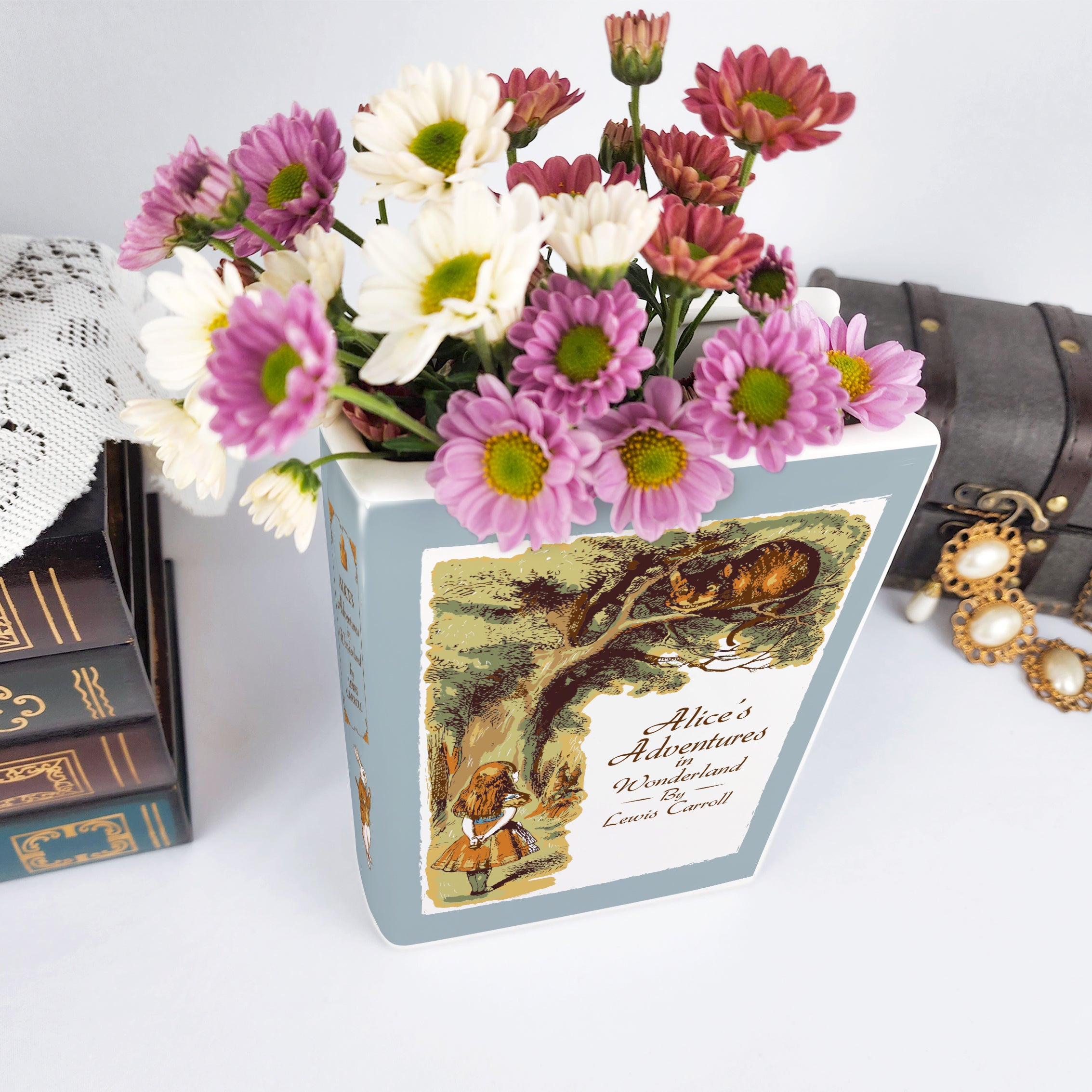 Alice in Wonderland Ceramic Book Vase - Large