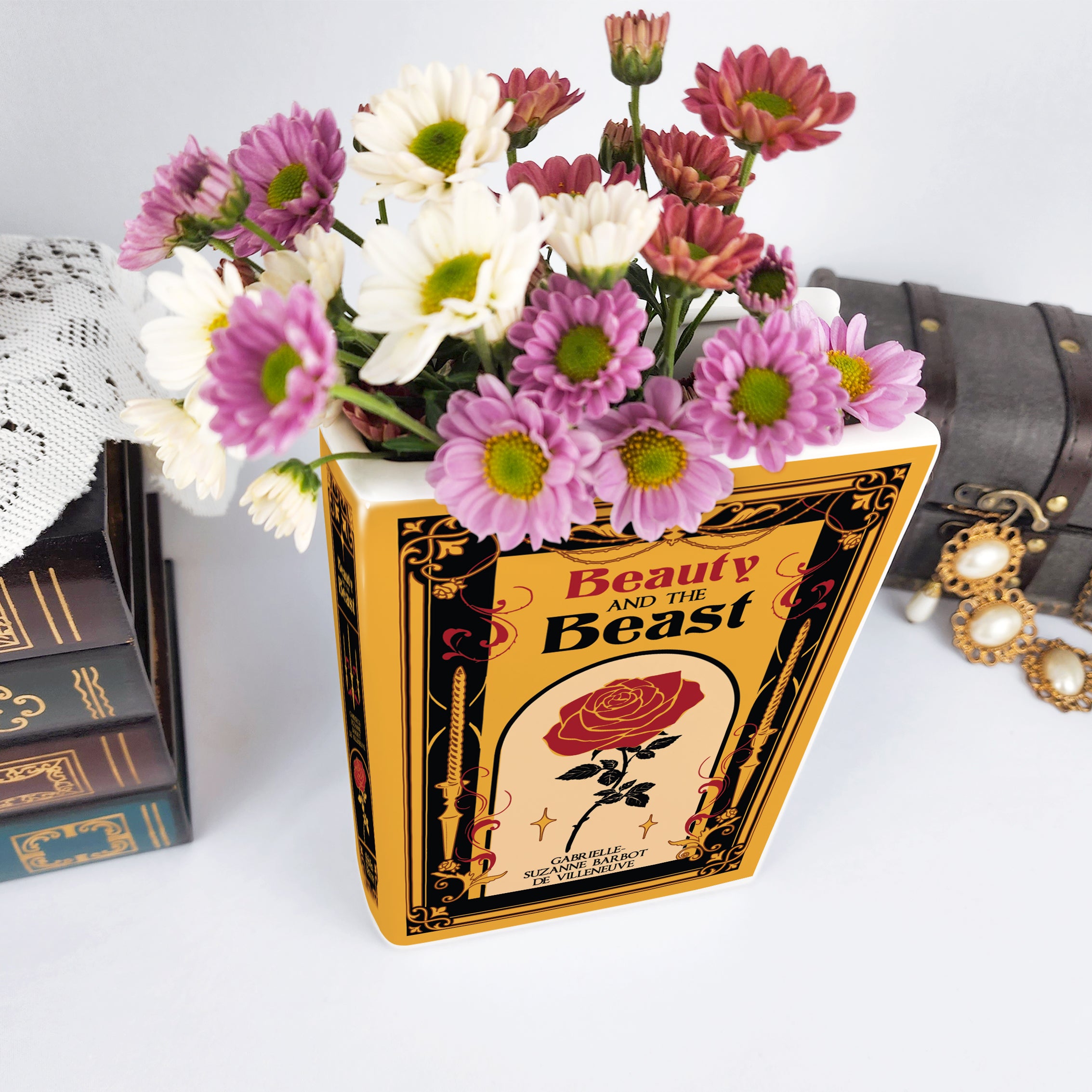 Beauty and the Beast Ceramic Book Vase - Large