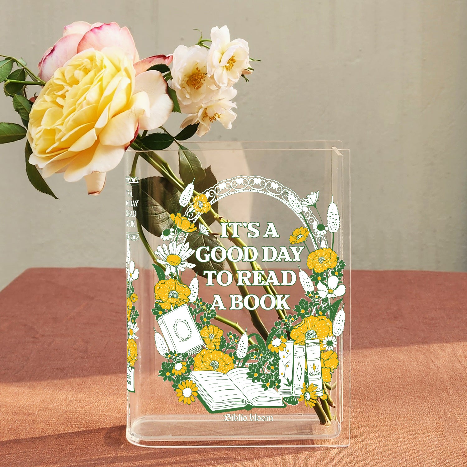 Good Day To Read A Book Acrylic Book Vase - II