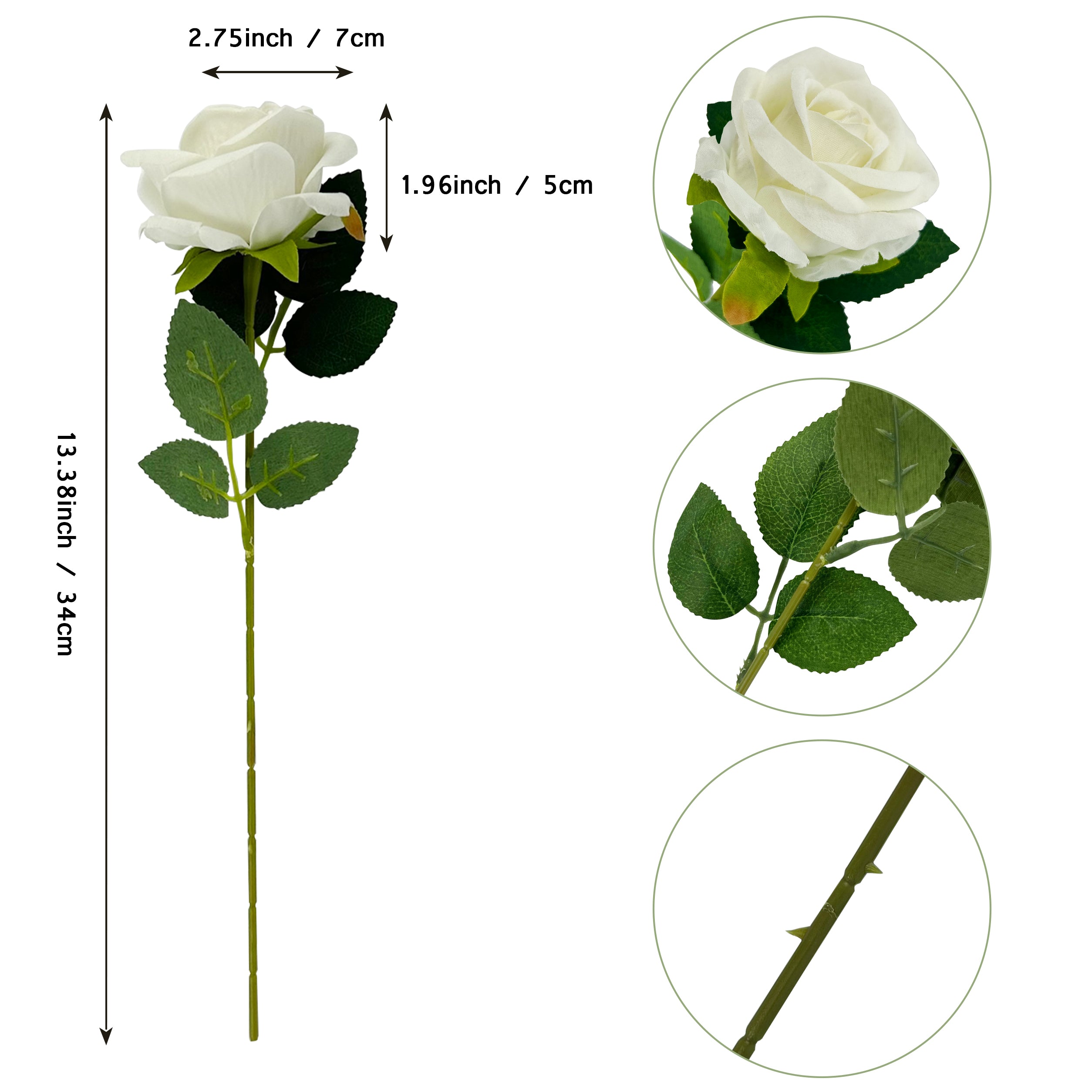 8PCS Artificial Roses