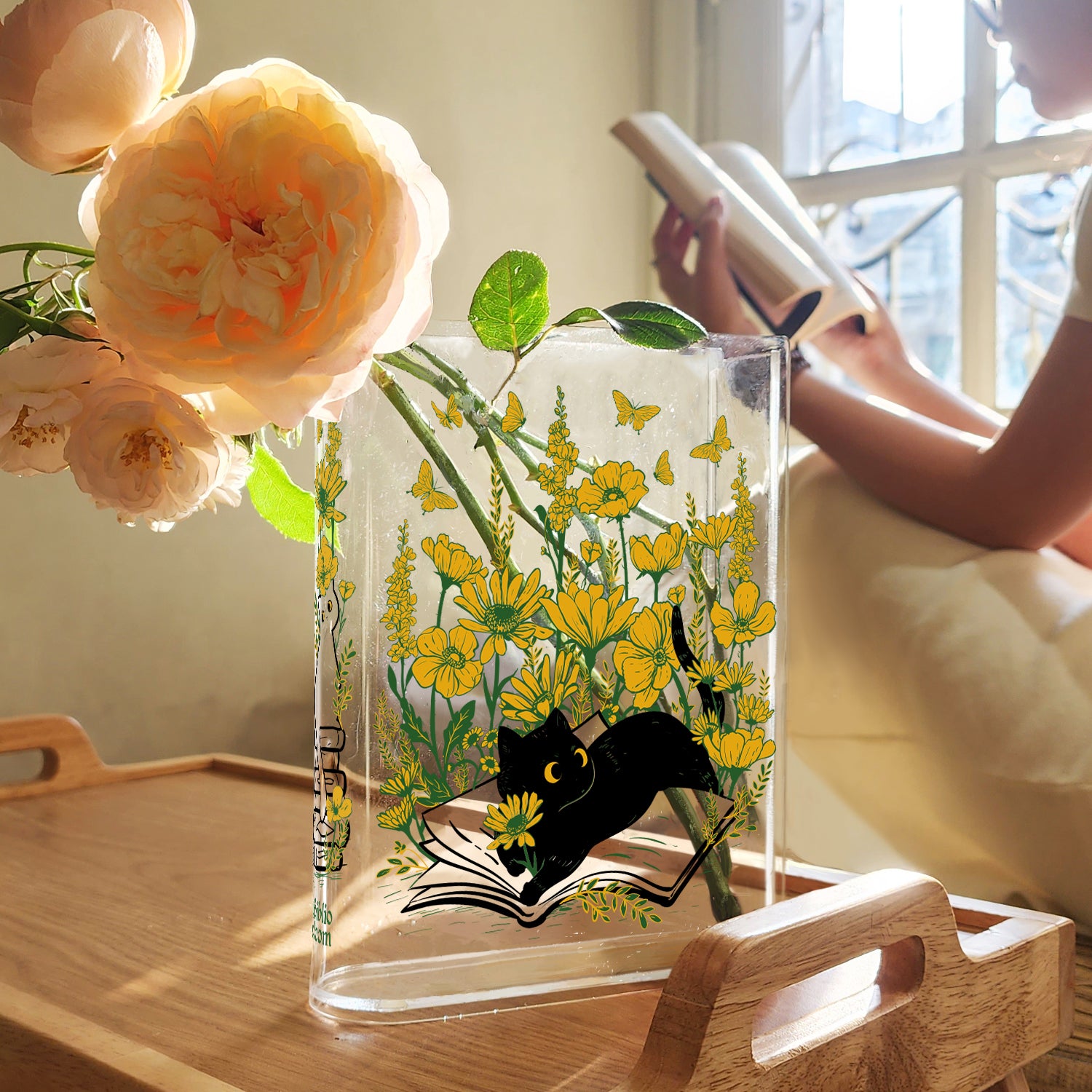 Cat Acrylic Book Vase