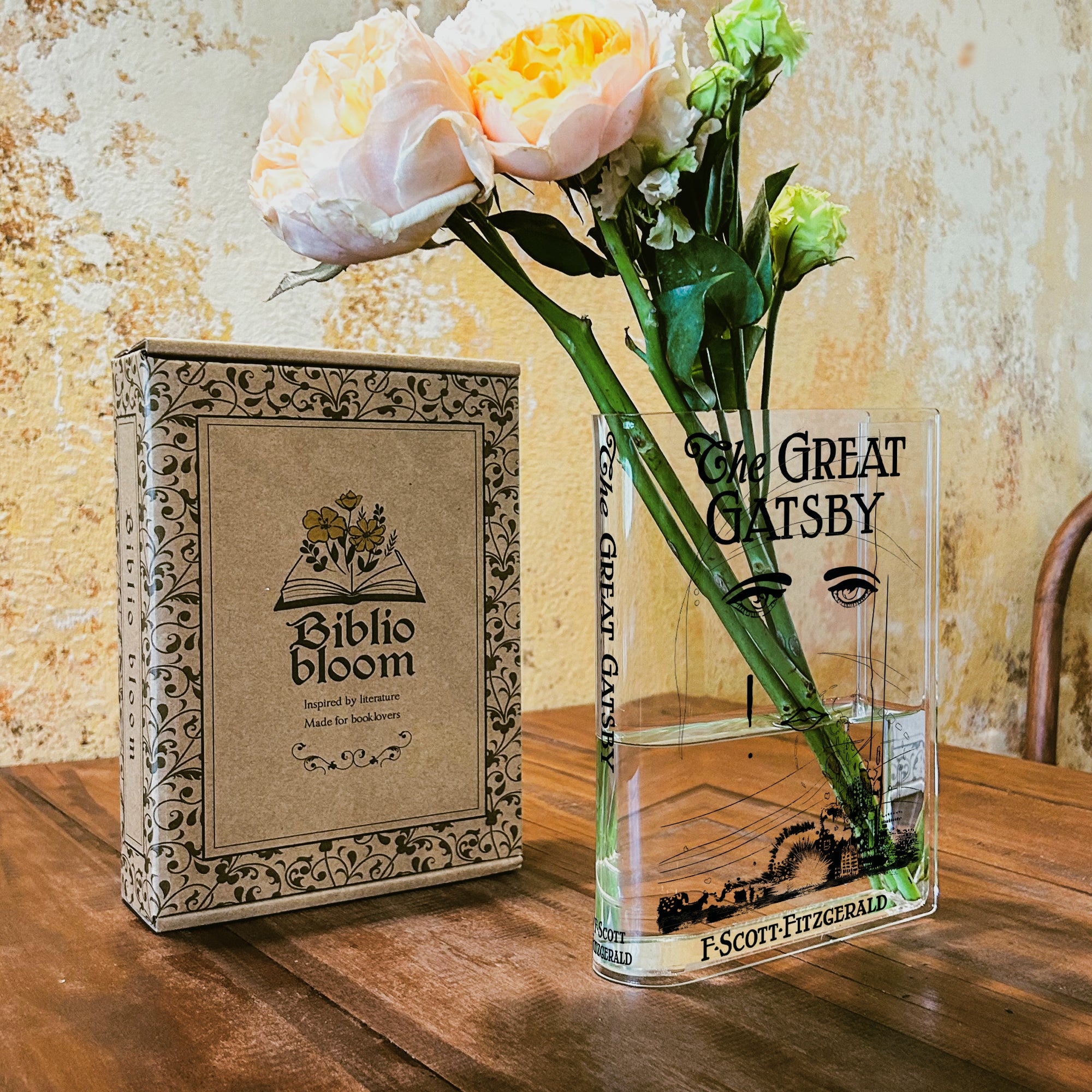 The Great Gatsby Acrylic Book Vase - Black