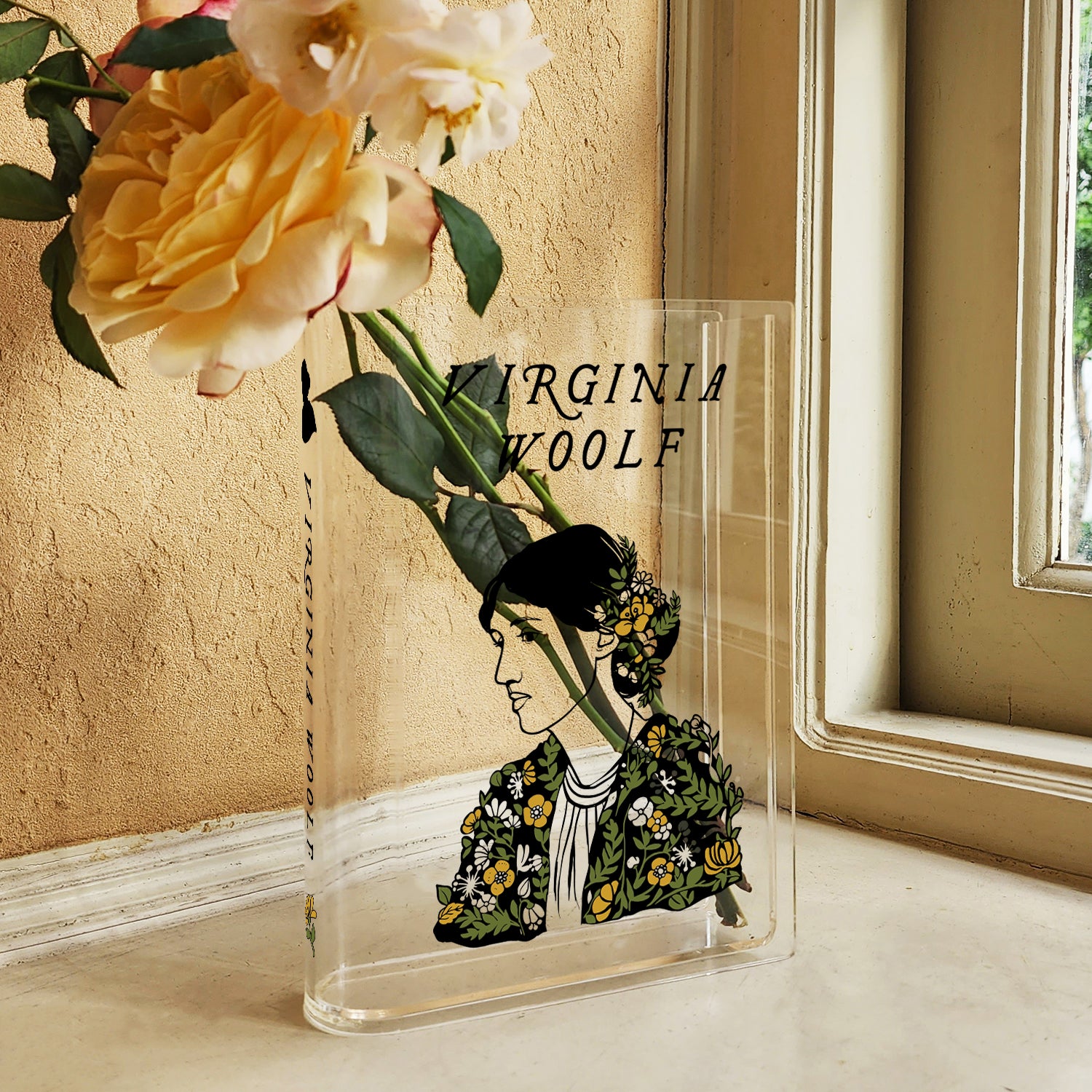 Virginia Woolf Acrylic Book Vase