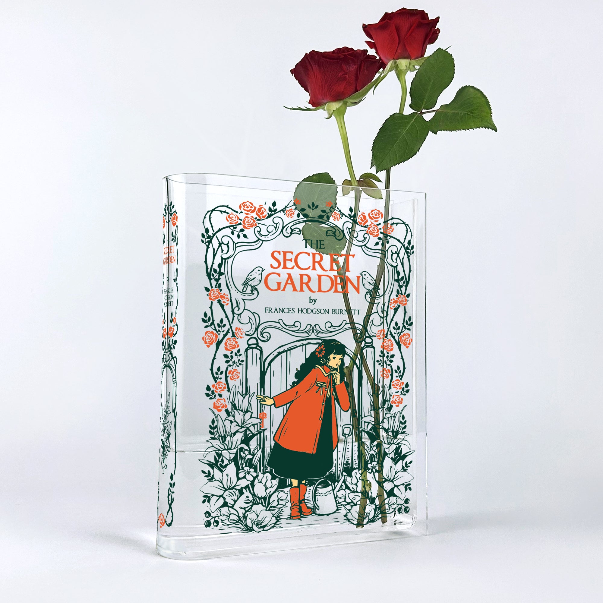 The Secret Garden Acrylic Book Vase - Black Hair