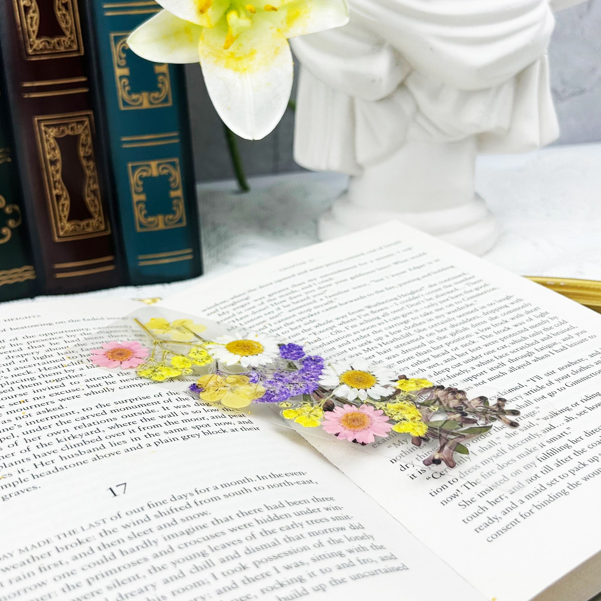 Floral Symphony Pressed Flower Bookmark