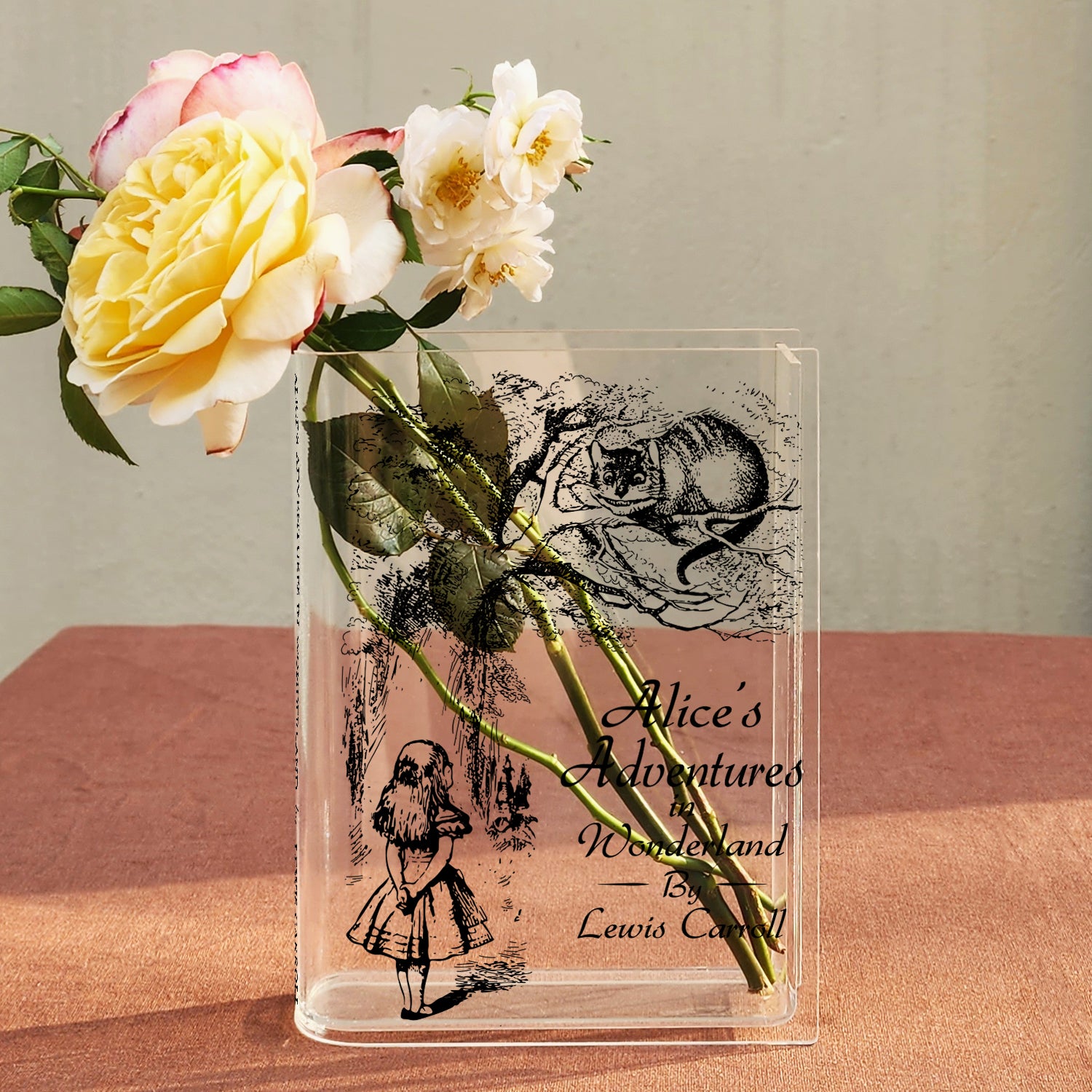 Alice in Wonderland Acrylic Book Vase