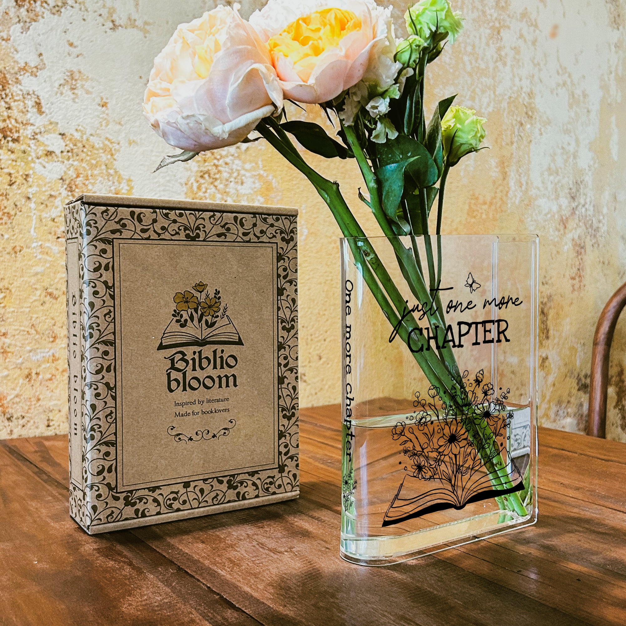 Just One More Chapter Acrylic Book Vase - Black