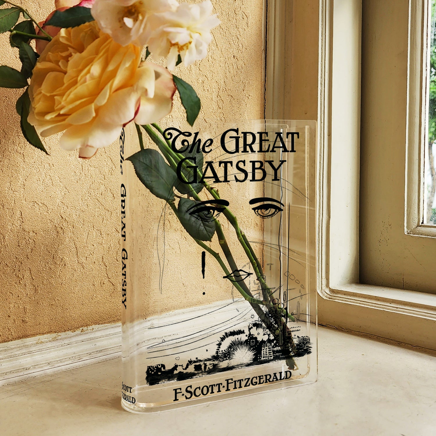 The Great Gatsby Acrylic Book Vase - Black