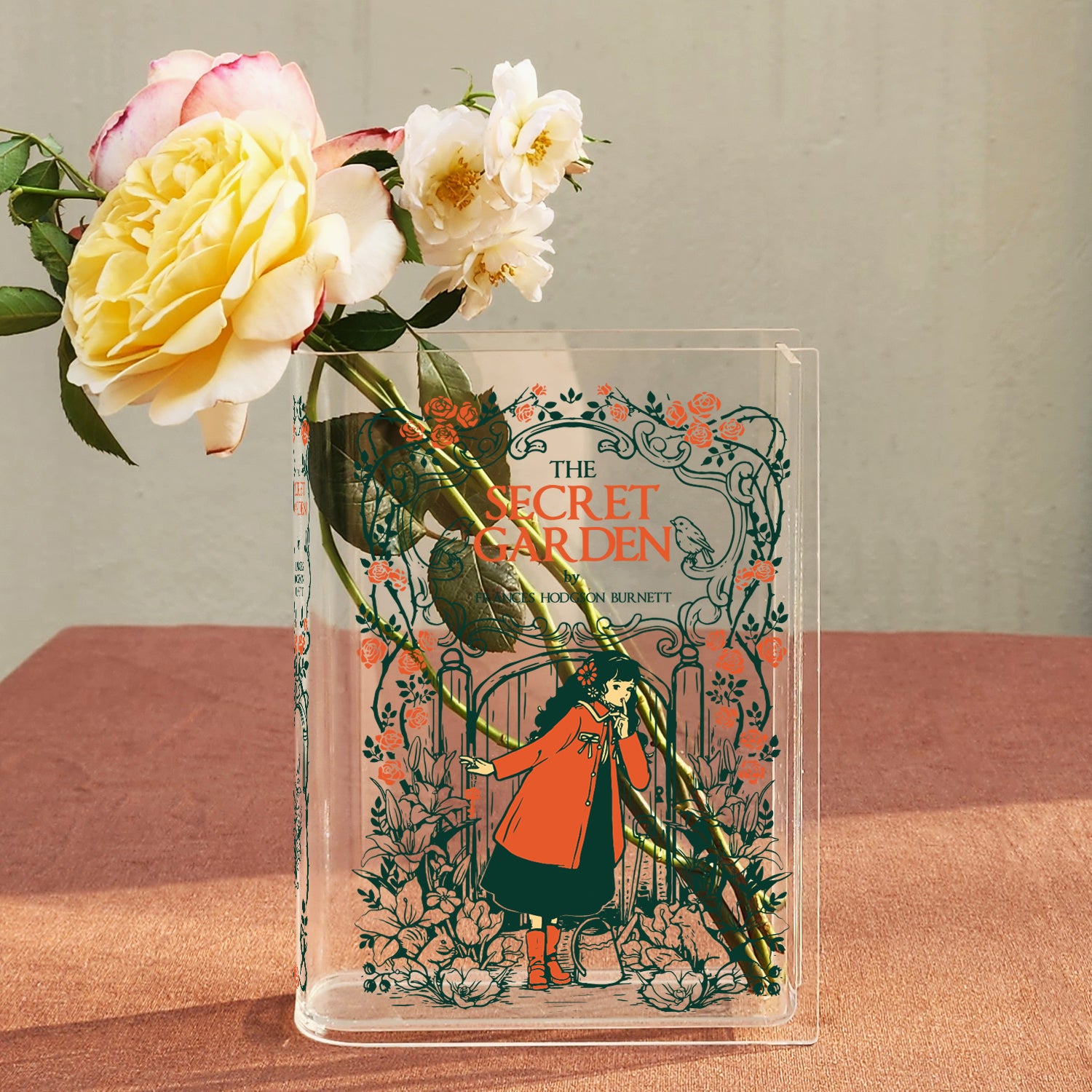 The Secret Garden Acrylic Book Vase - Black Hair