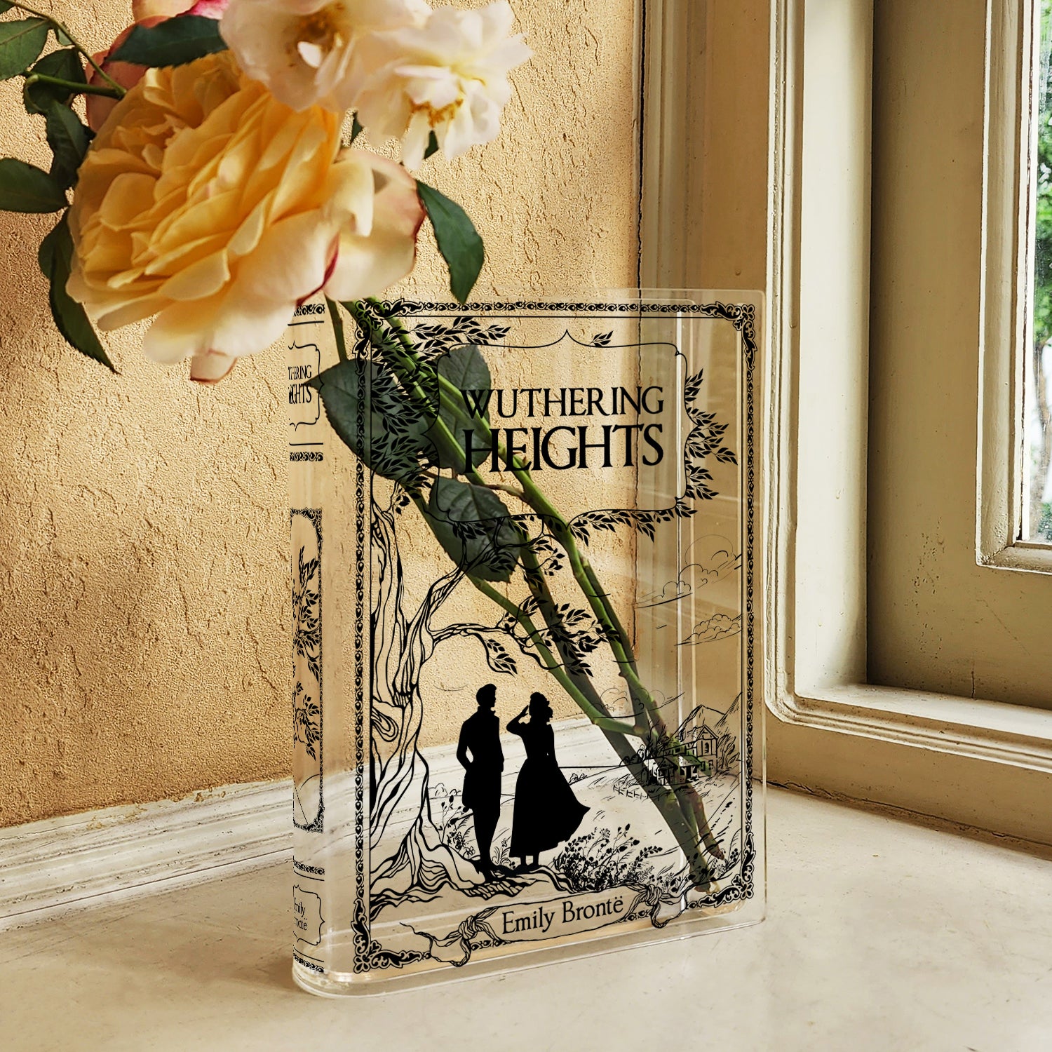 Wuthering Heights Acrylic Book Vase - Black