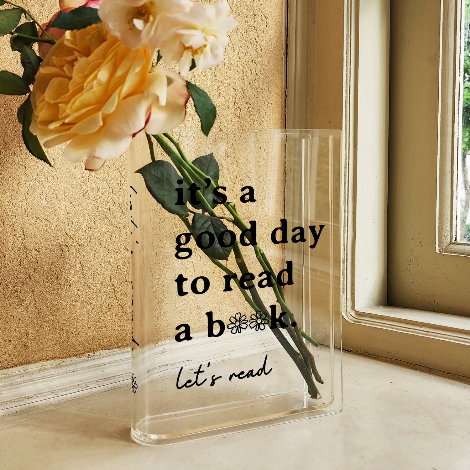Good Day To Read A Book Acrylic Book Vase