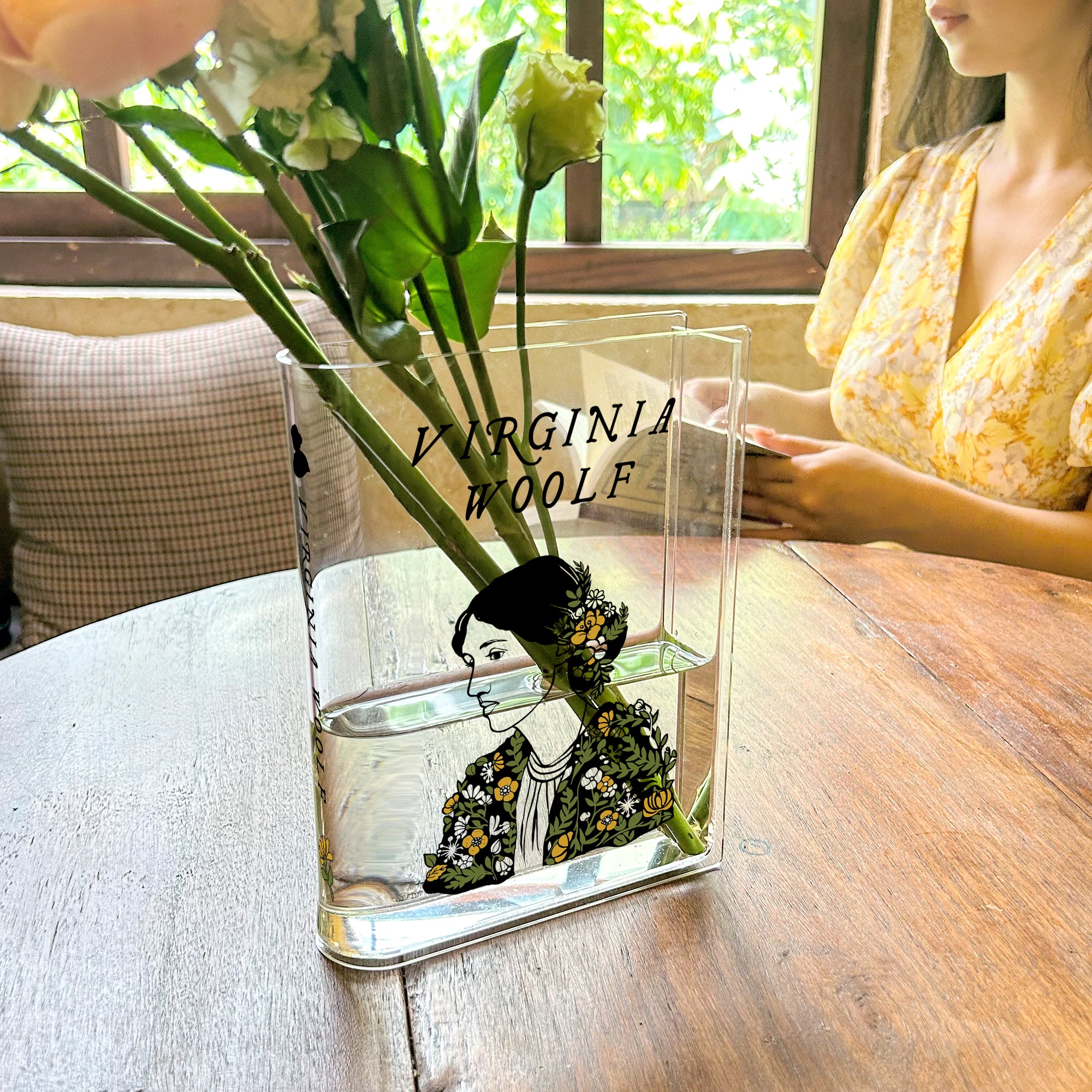 Virginia Woolf Acrylic Book Vase