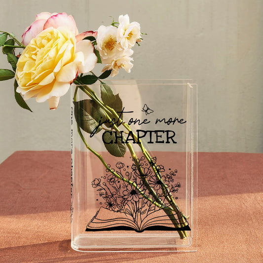 Just One More Chapter Acrylic Book Vase - Black