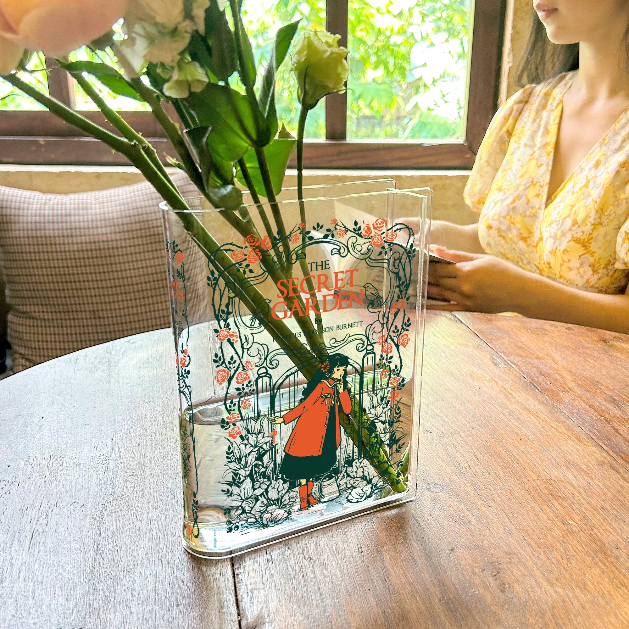 The Secret Garden Acrylic Book Vase - Black Hair