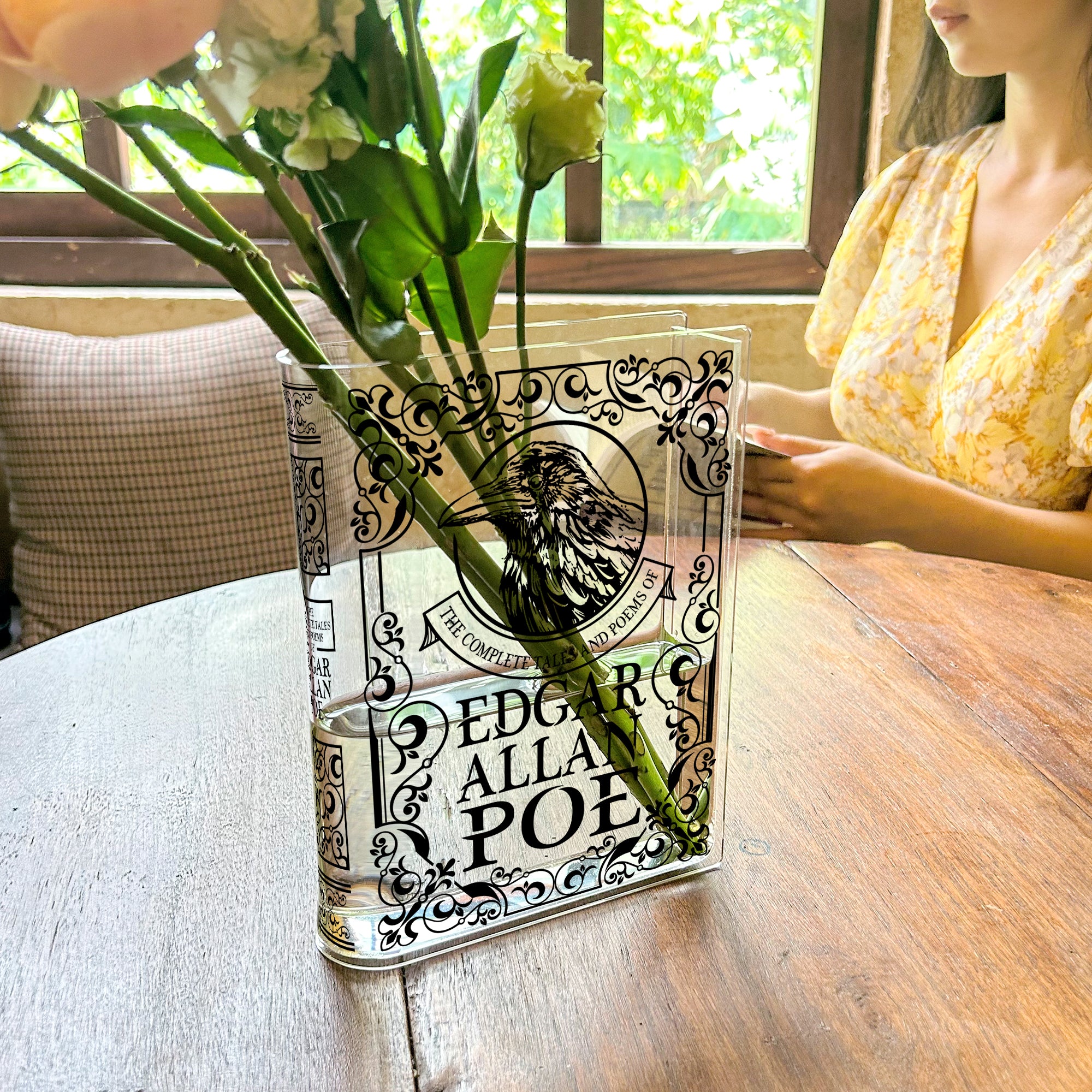 Edgar Allan Poe Acrylic Book Vase