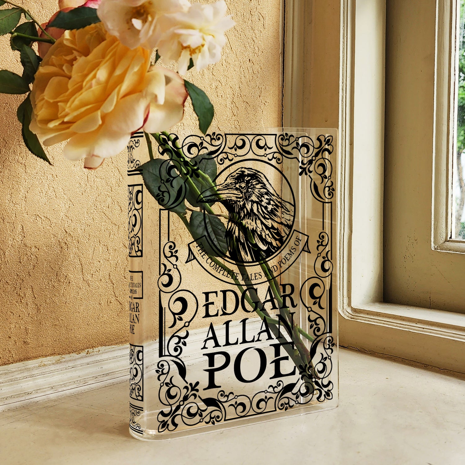 Edgar Allan Poe Acrylic Book Vase