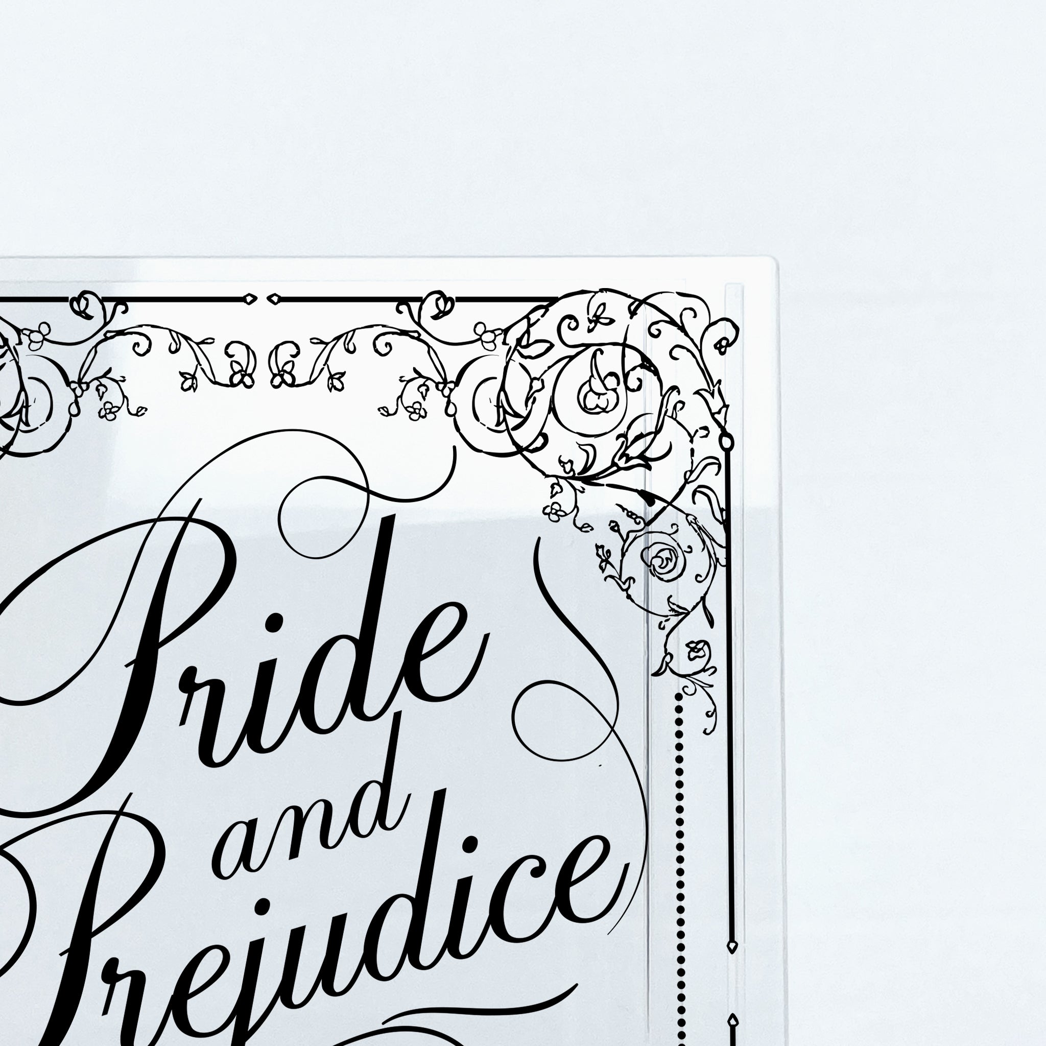 Pride and Prejudice Acrylic Book Vase - II - Black
