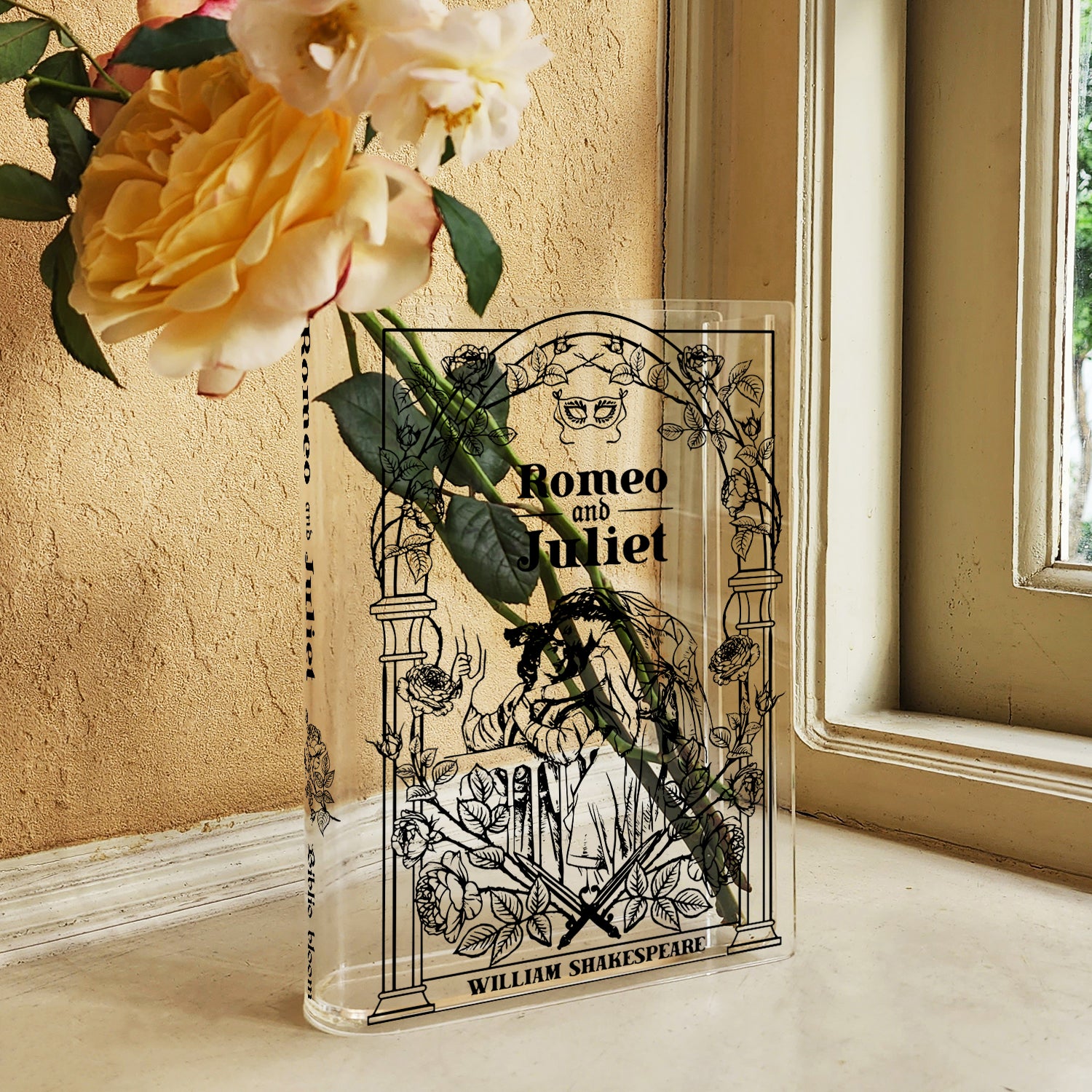 Romeo and Juliet Acrylic Book Vase