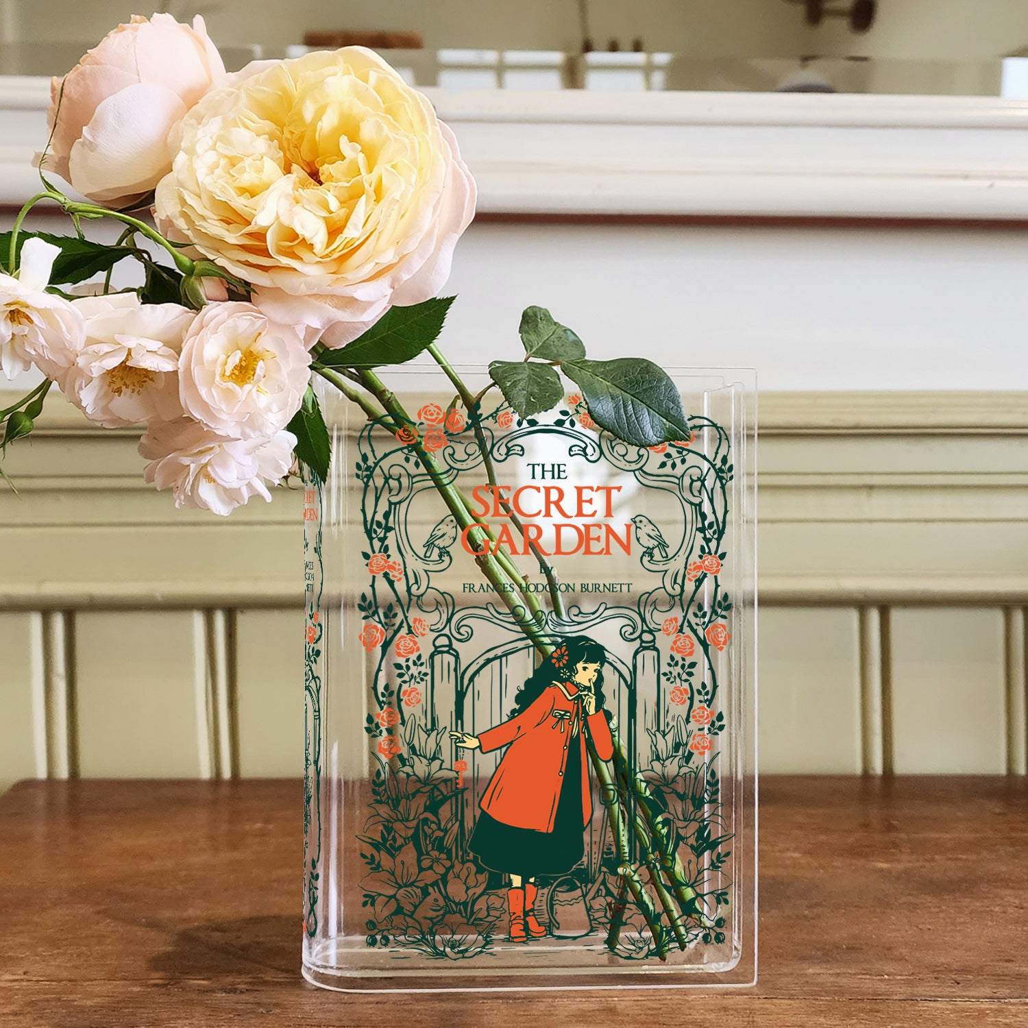 The Secret Garden Acrylic Book Vase - Black Hair