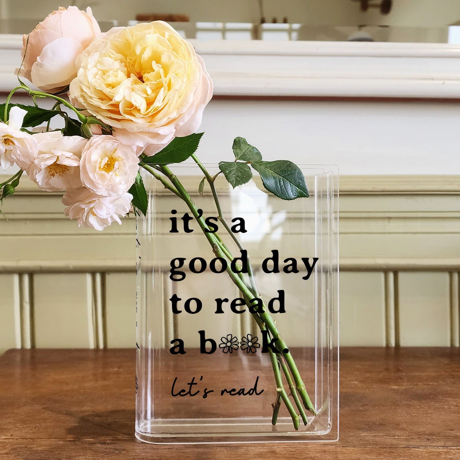 Good Day To Read A Book Acrylic Book Vase