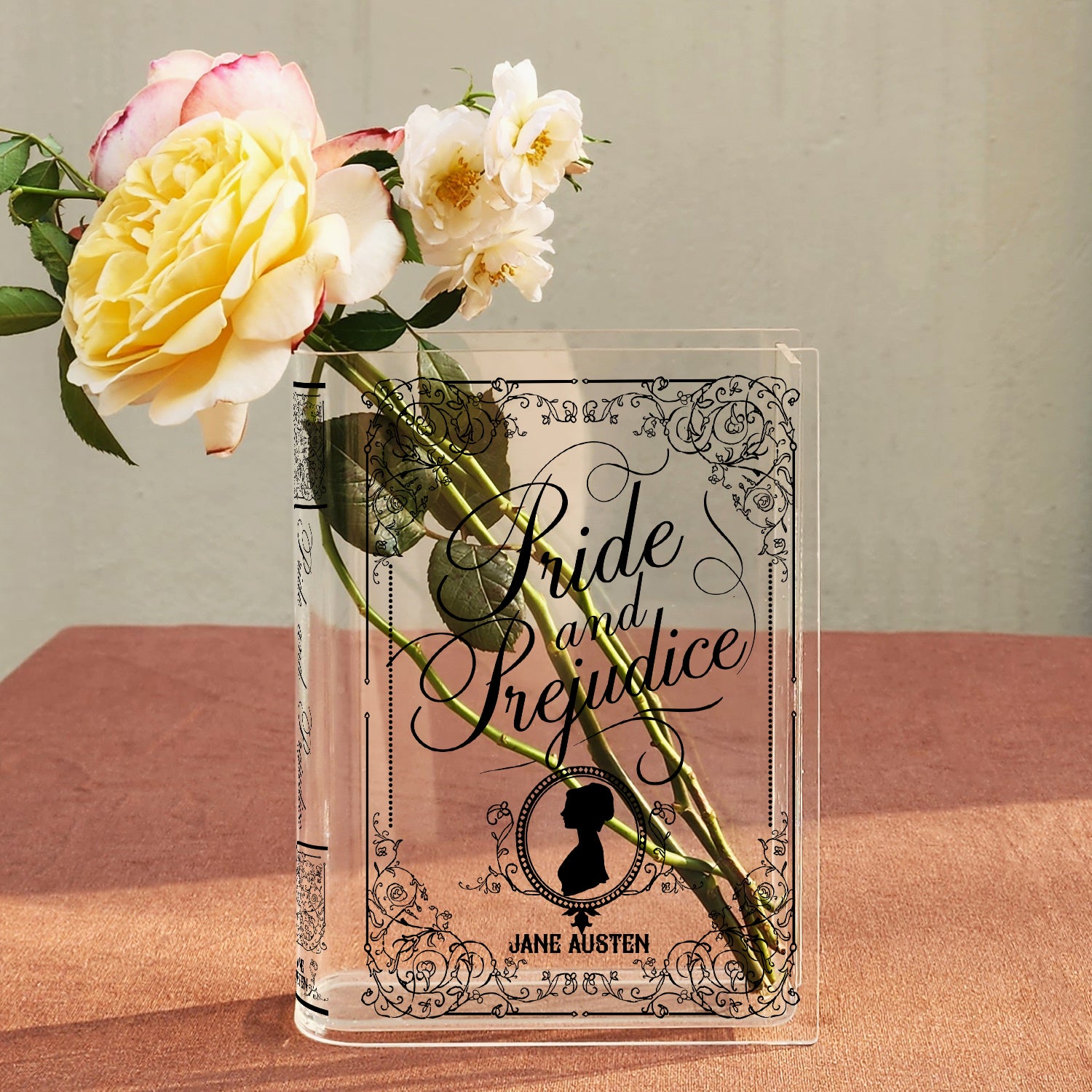 Pride and Prejudice Acrylic Book Vase - II - Black