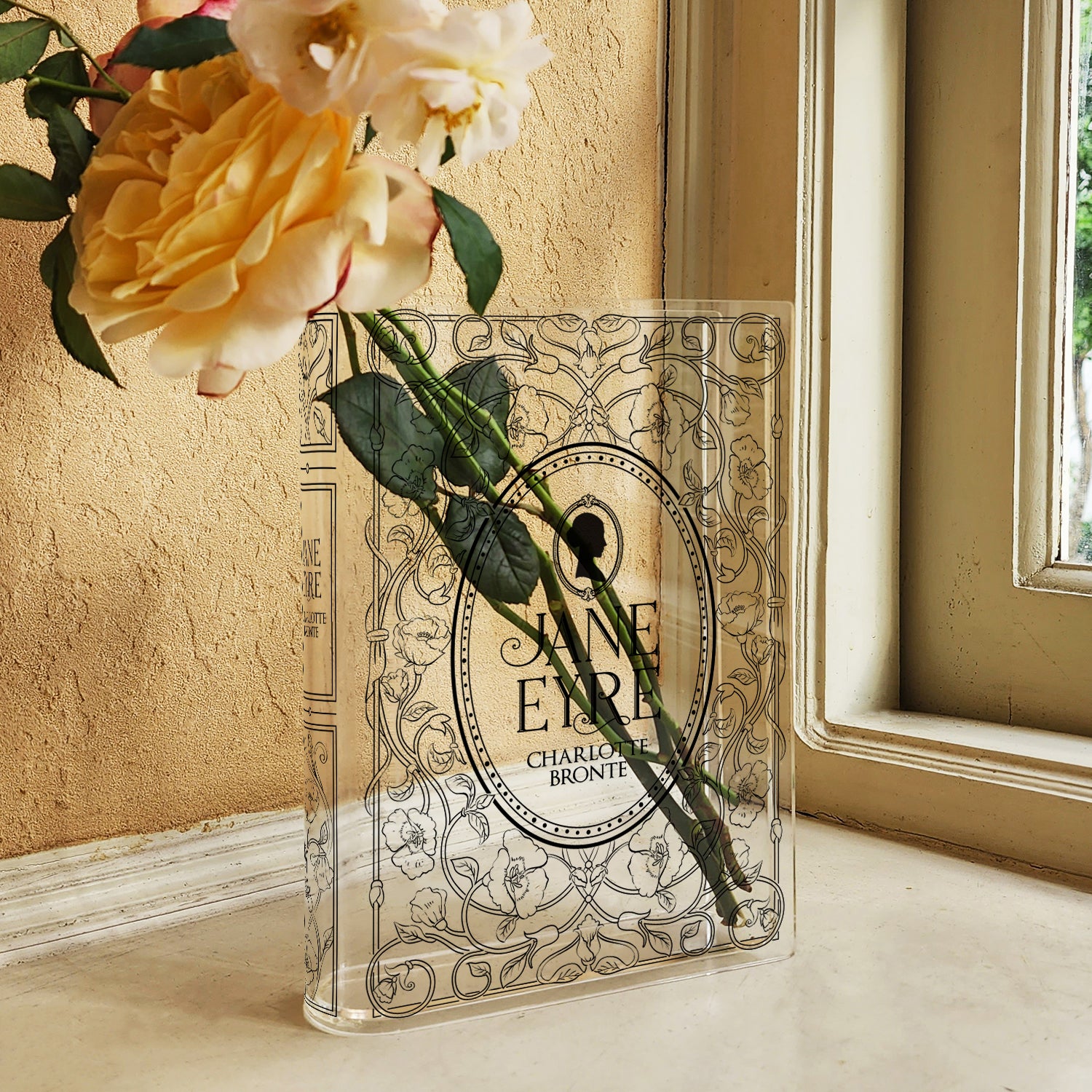 Jane Eyre Acrylic Book Vase - Black