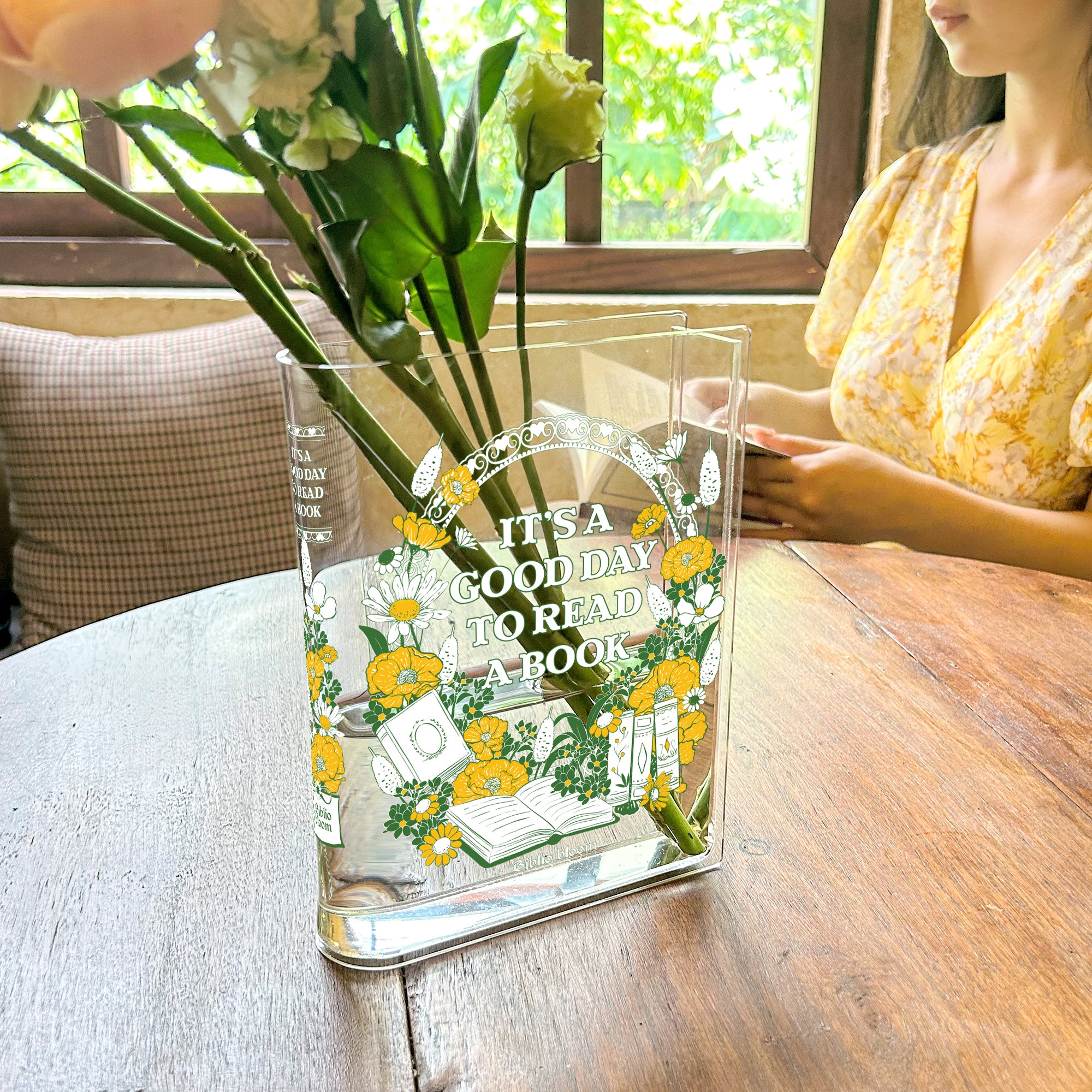 Good Day To Read A Book Acrylic Book Vase - II