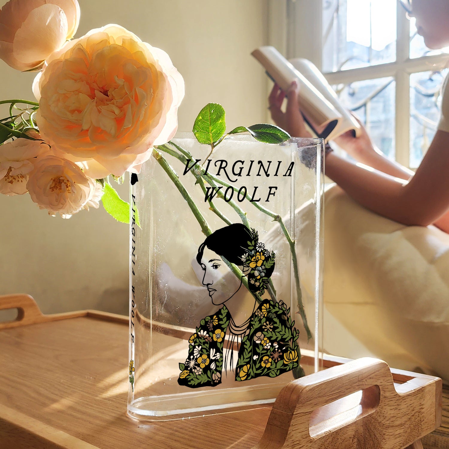 Virginia Woolf Acrylic Book Vase