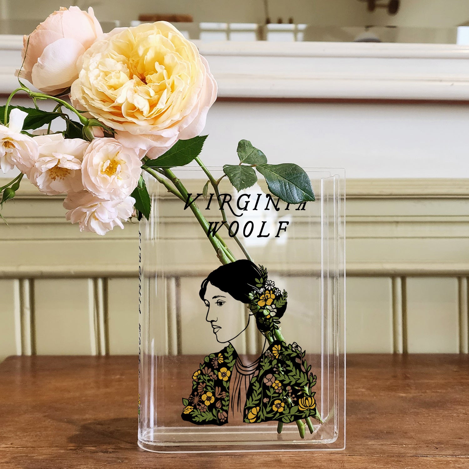 Virginia Woolf Acrylic Book Vase