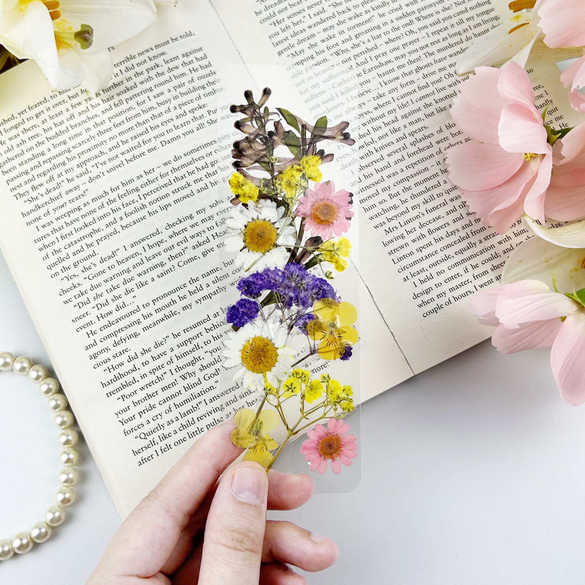 Floral Symphony Pressed Flower Bookmark
