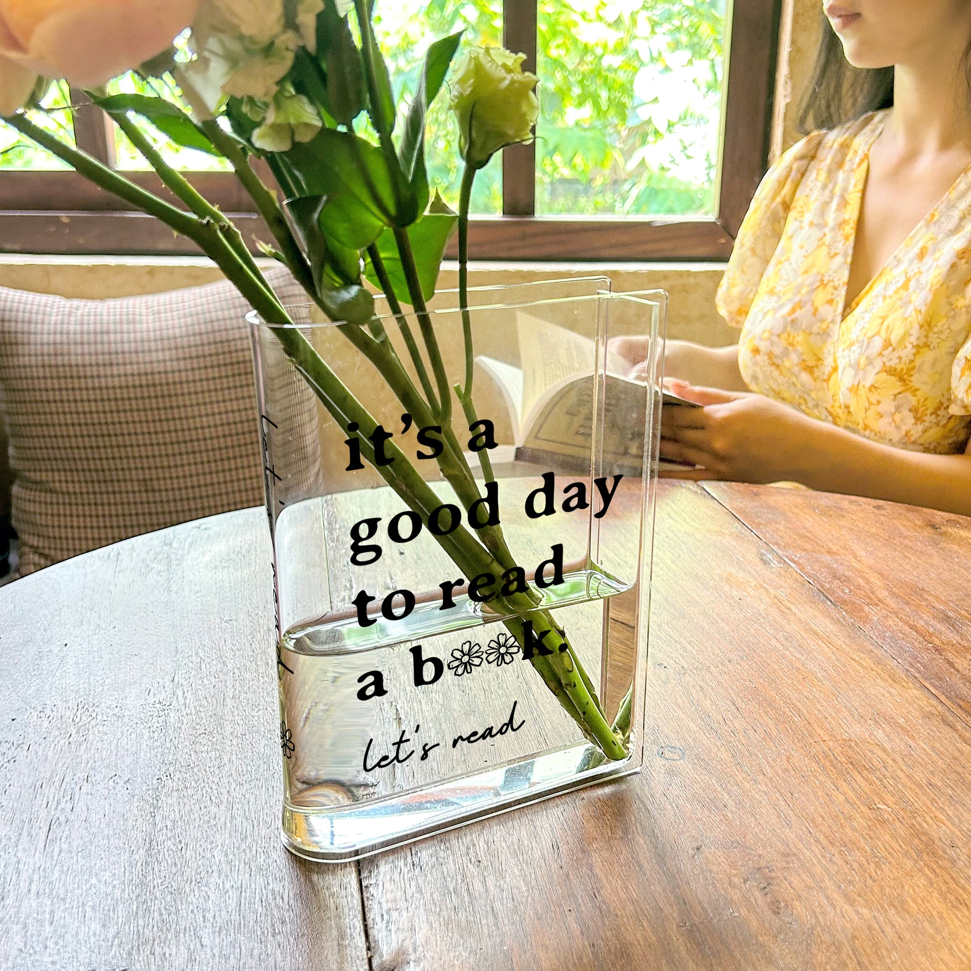Good Day To Read A Book Acrylic Book Vase