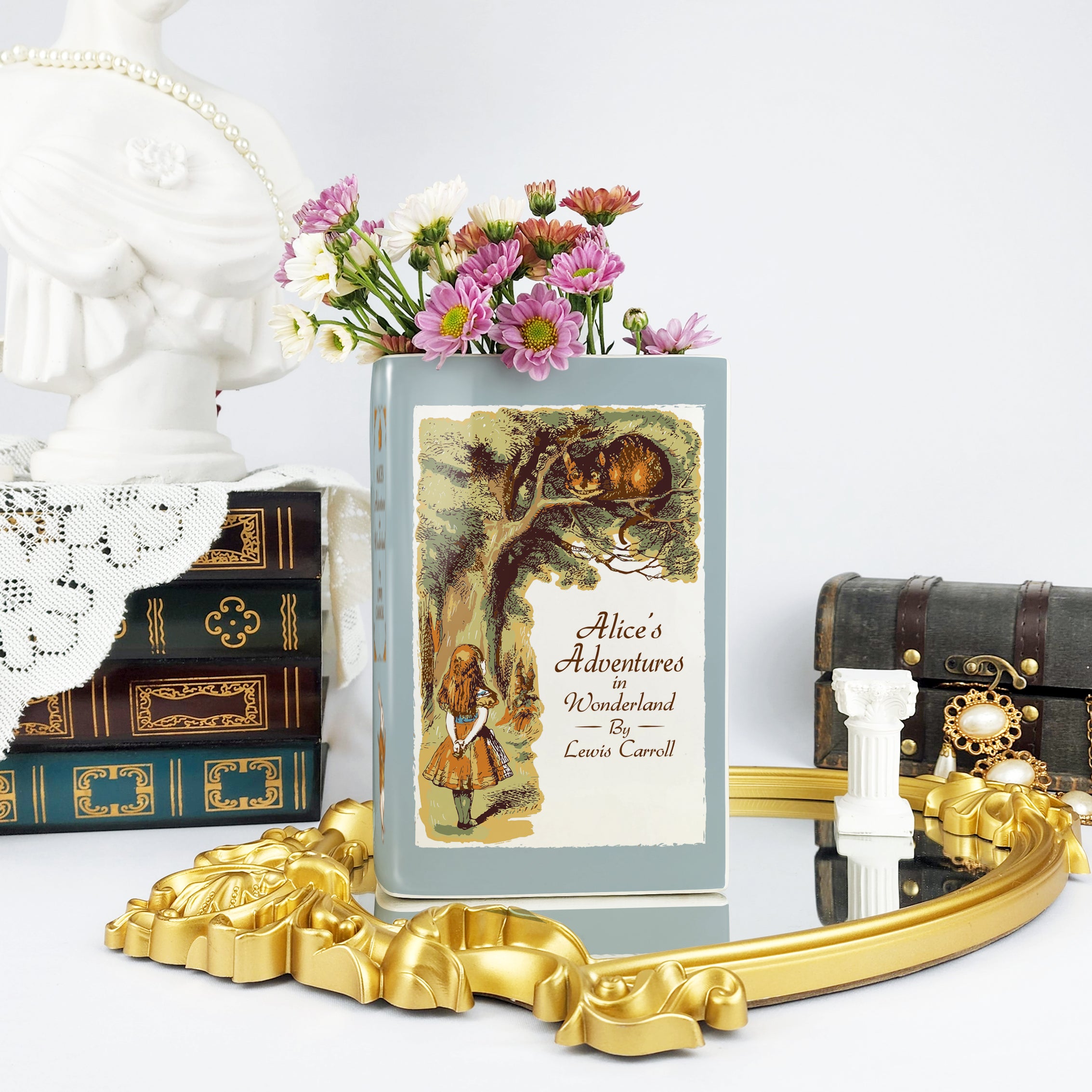 Alice in Wonderland Ceramic Book Vase - Large