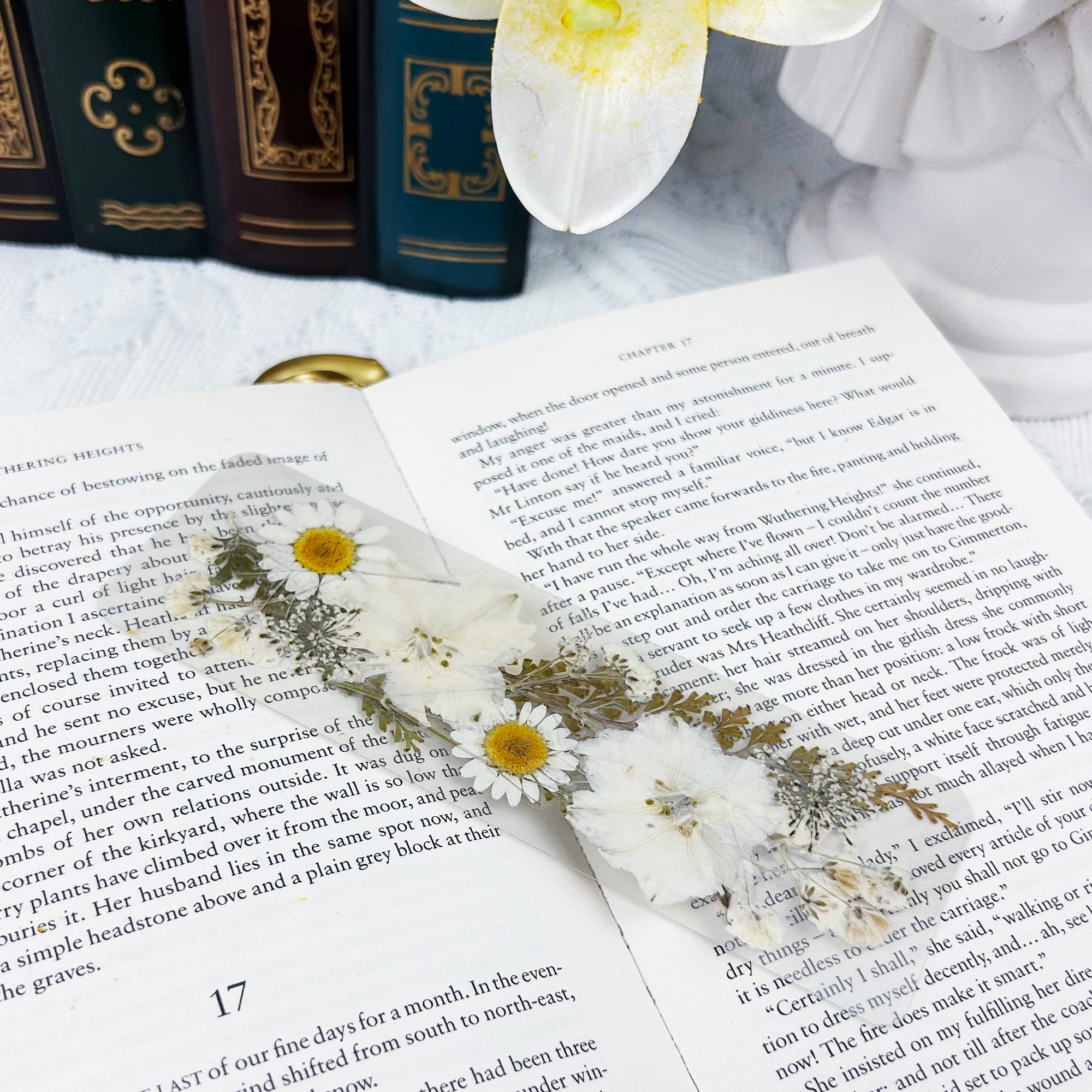 Vintage Vanilla Pressed Flower Bookmark