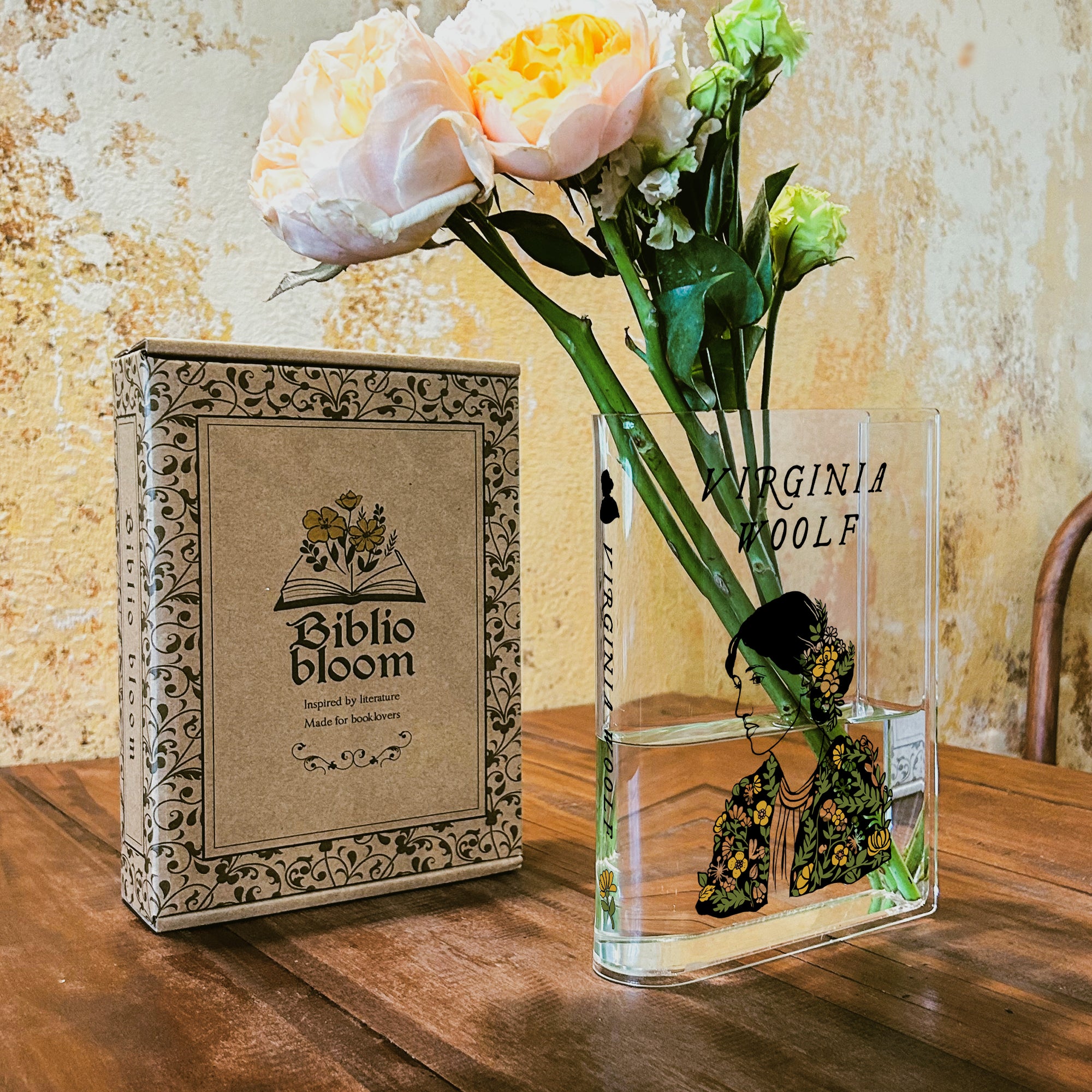 Virginia Woolf Acrylic Book Vase