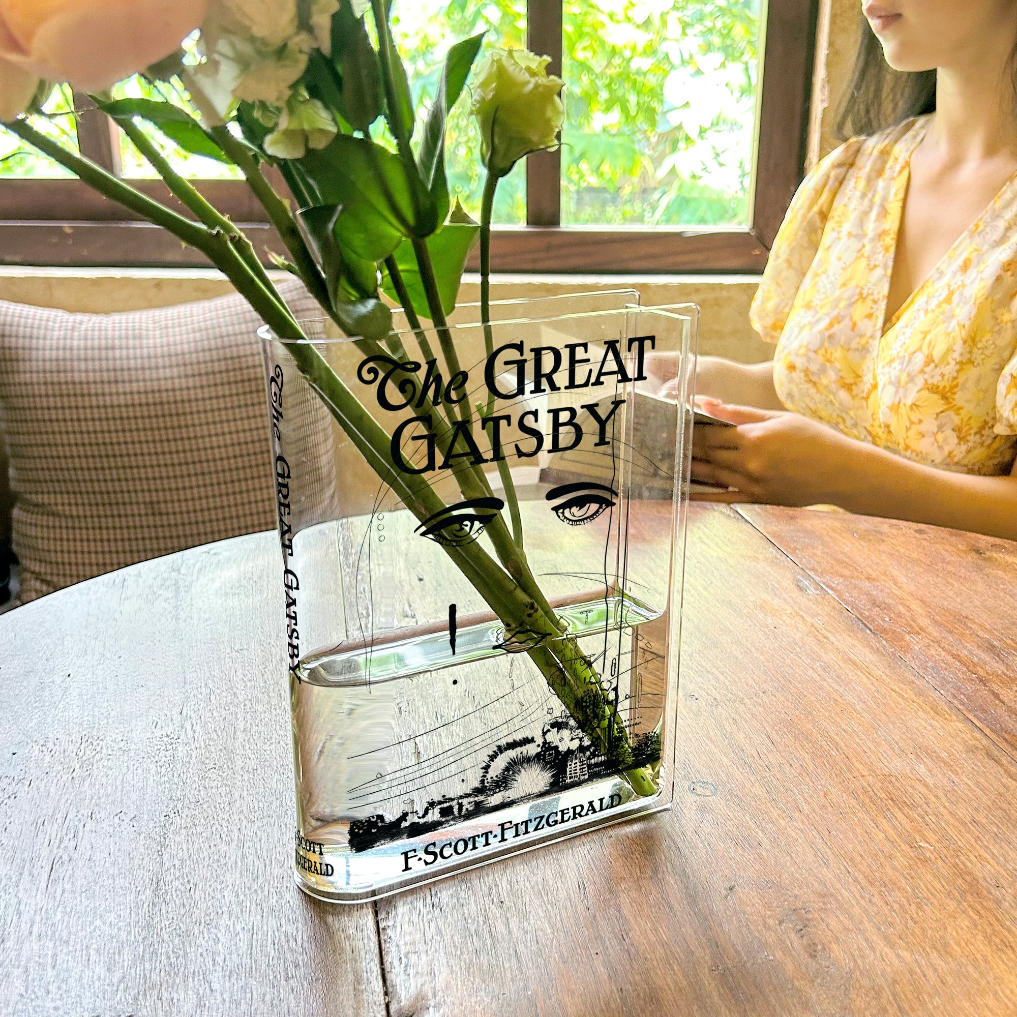 The Great Gatsby Acrylic Book Vase - Black